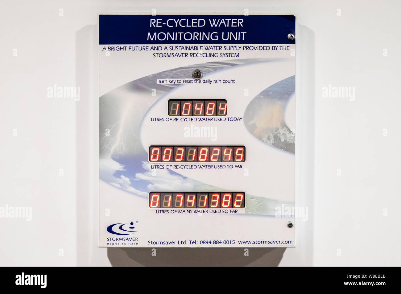 L'acqua riciclata unità di monitoraggio Foto Stock