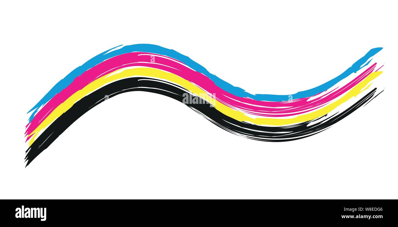 Illustrazione di stampa cmyk onda colore illustrazione vettoriale EPS10 Illustrazione Vettoriale