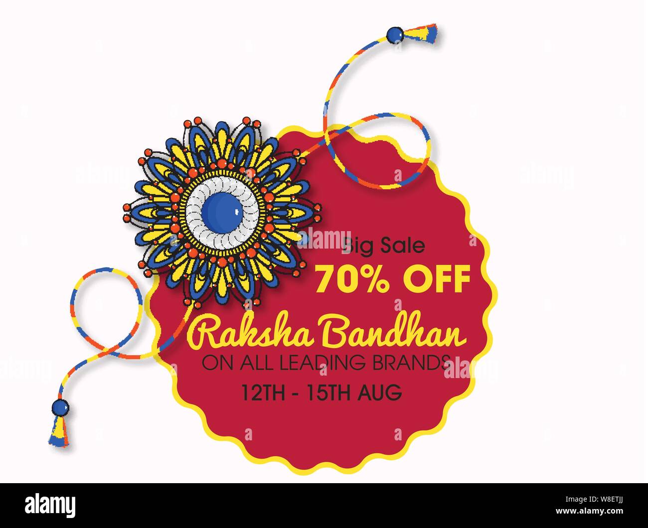Salva anteprima Download awesome rakhi decorativi progettazione per Raksha Bandhan festival Illustrazione Vettoriale