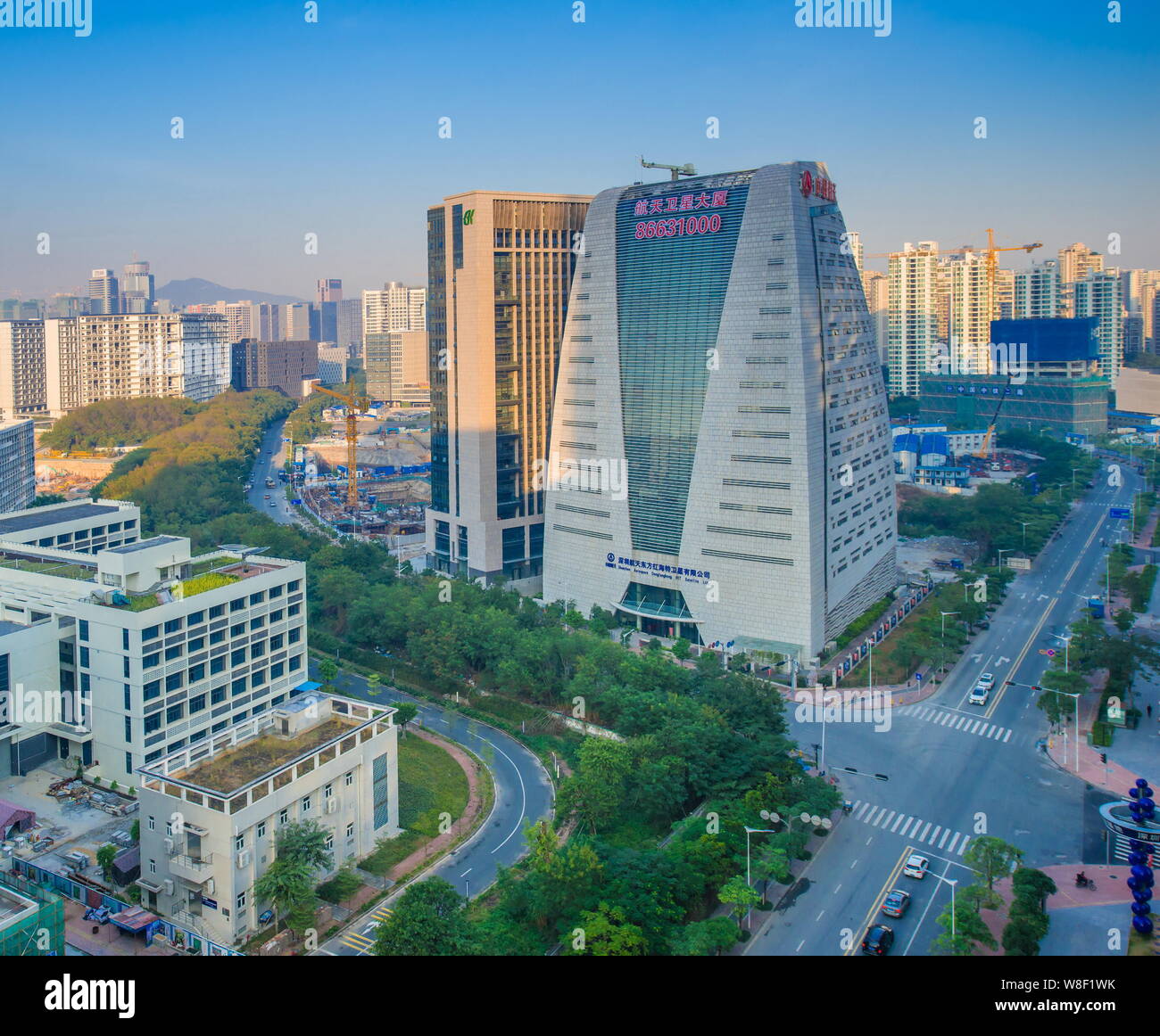 Vista di edifici ad alta nella città di Shenzhen, Cina del sud della provincia di Guangdong, 20 dicembre 2014. Foto Stock