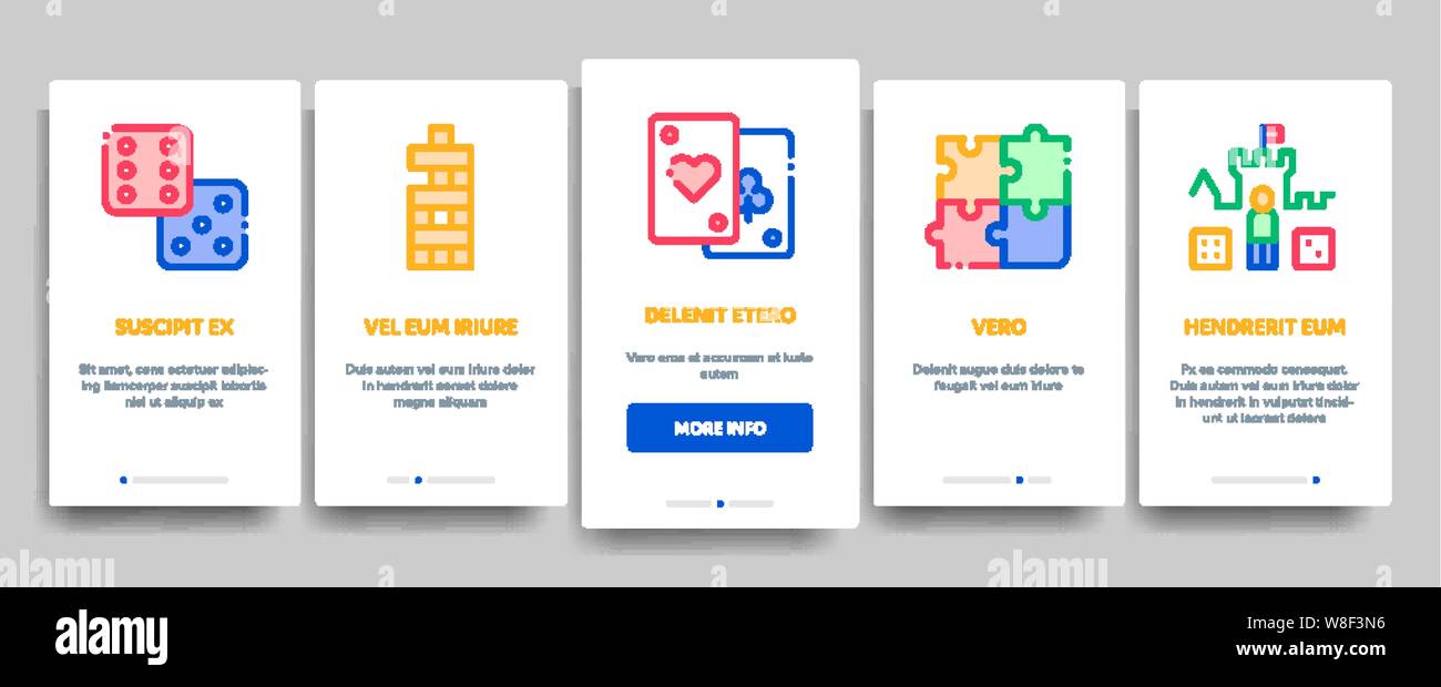 Interattivo per bambini vettore giochi di onboarding Illustrazione Vettoriale