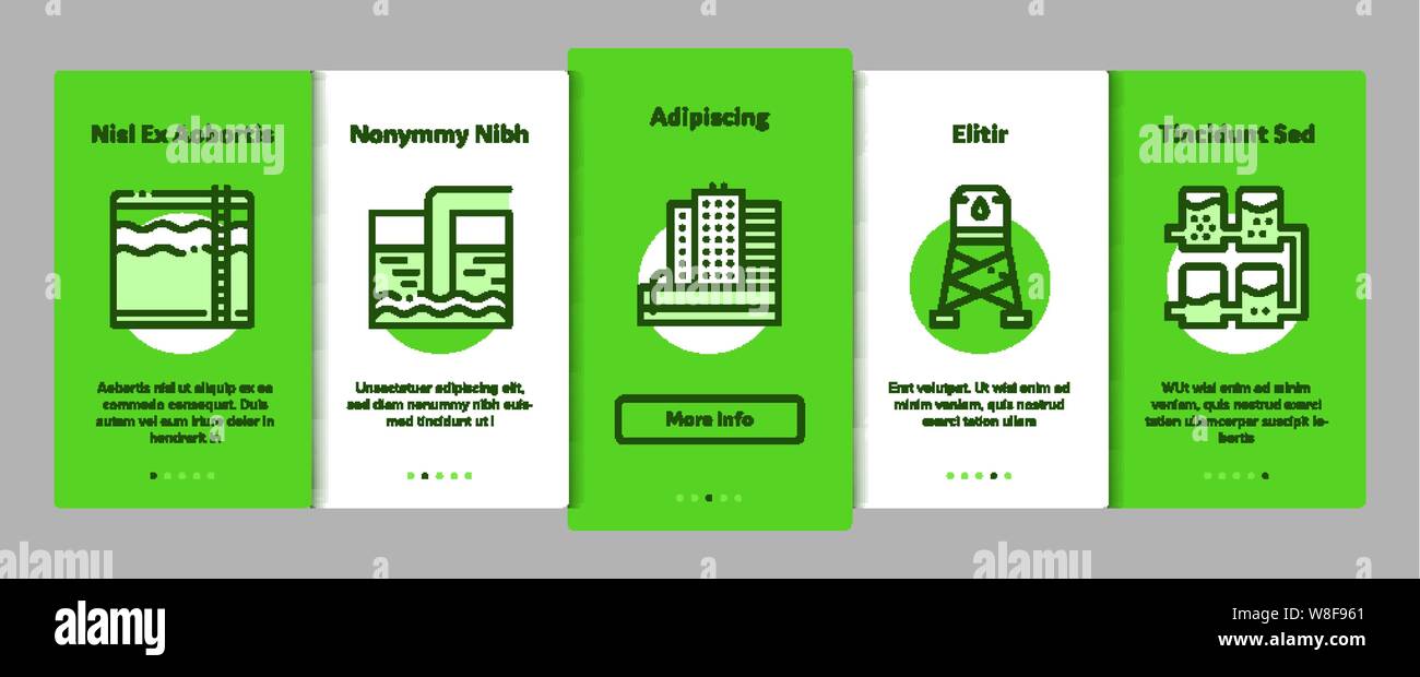 Trattamento acqua vettore di elementi di onboarding Illustrazione Vettoriale