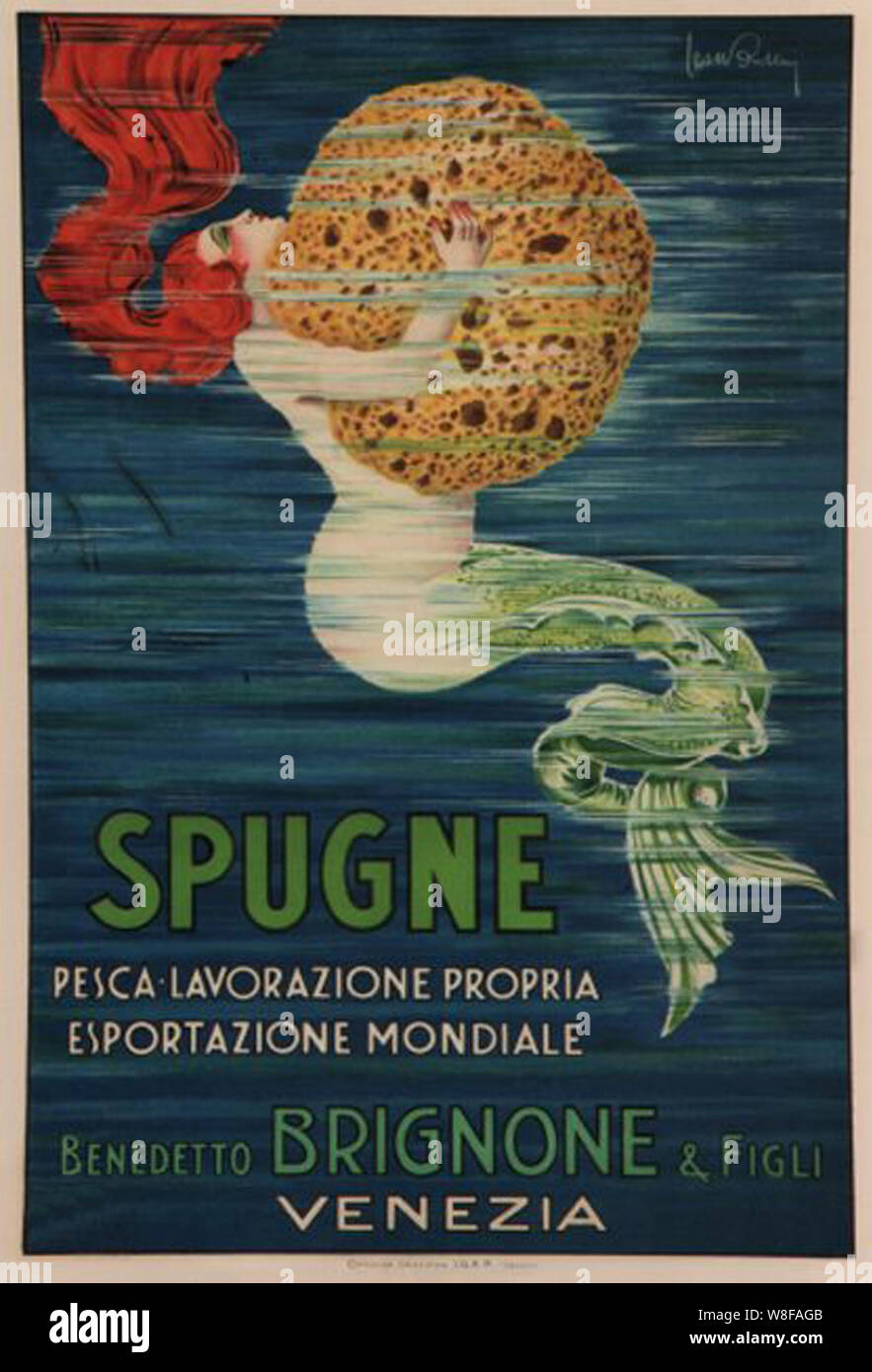 Vintage Italian sirenetta spugna annuncio 'Spugne' Foto Stock