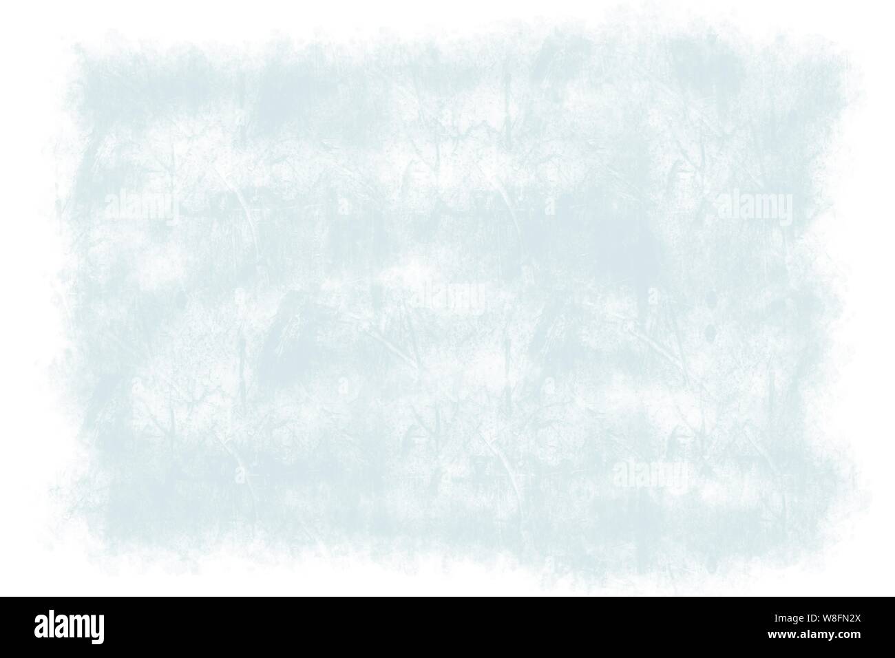 Blu ghiaccio disegnati a mano ruvida parete di cemento Sfondo piastrelle pattern con curva linee irregolari e bordo bianco Foto Stock