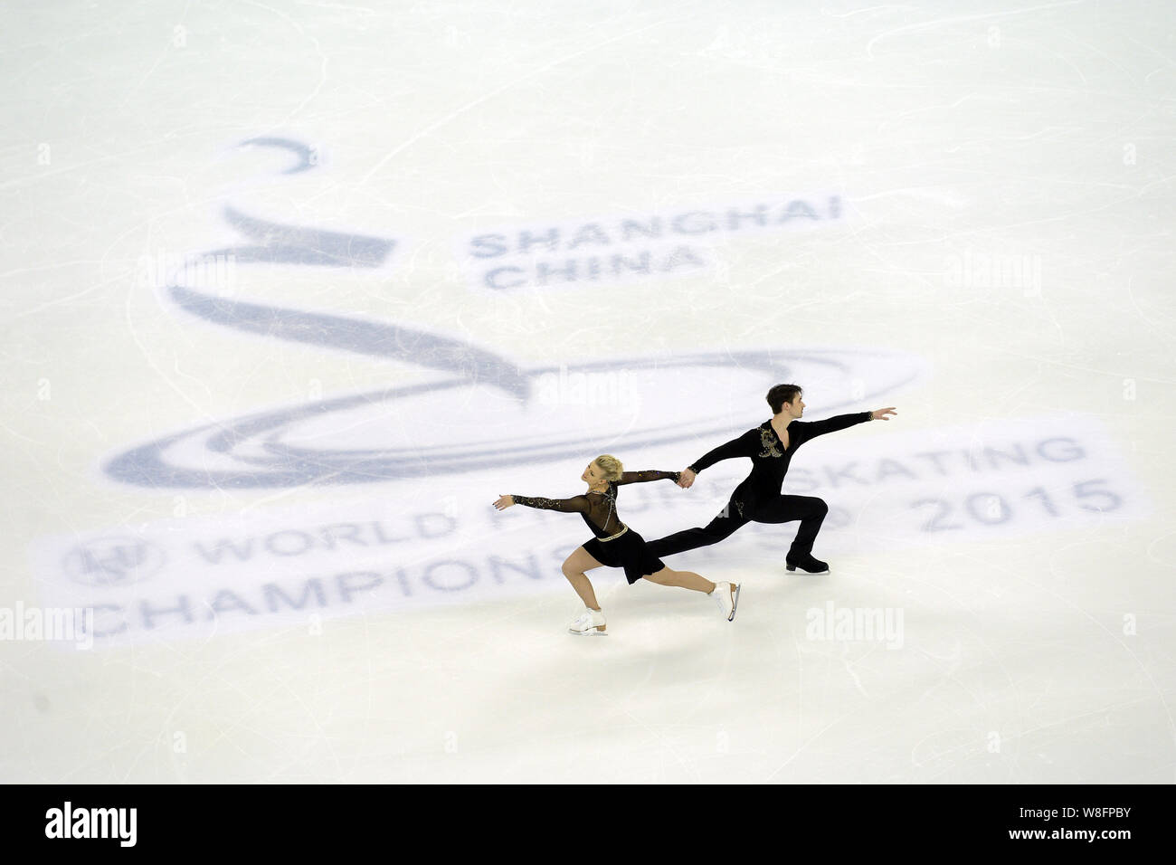 Madison Hubbell e Zachary Donohue degli Stati Uniti eseguire durante la danza su ghiaccio Danza libera dell'ISU World Figure Skating Championships 2015 Foto Stock