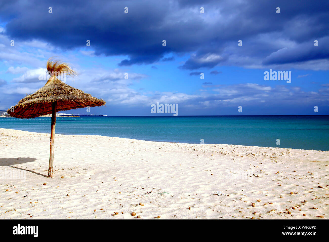 La spiaggia principale di Yasmine Hammamet, Tunisia Foto Stock