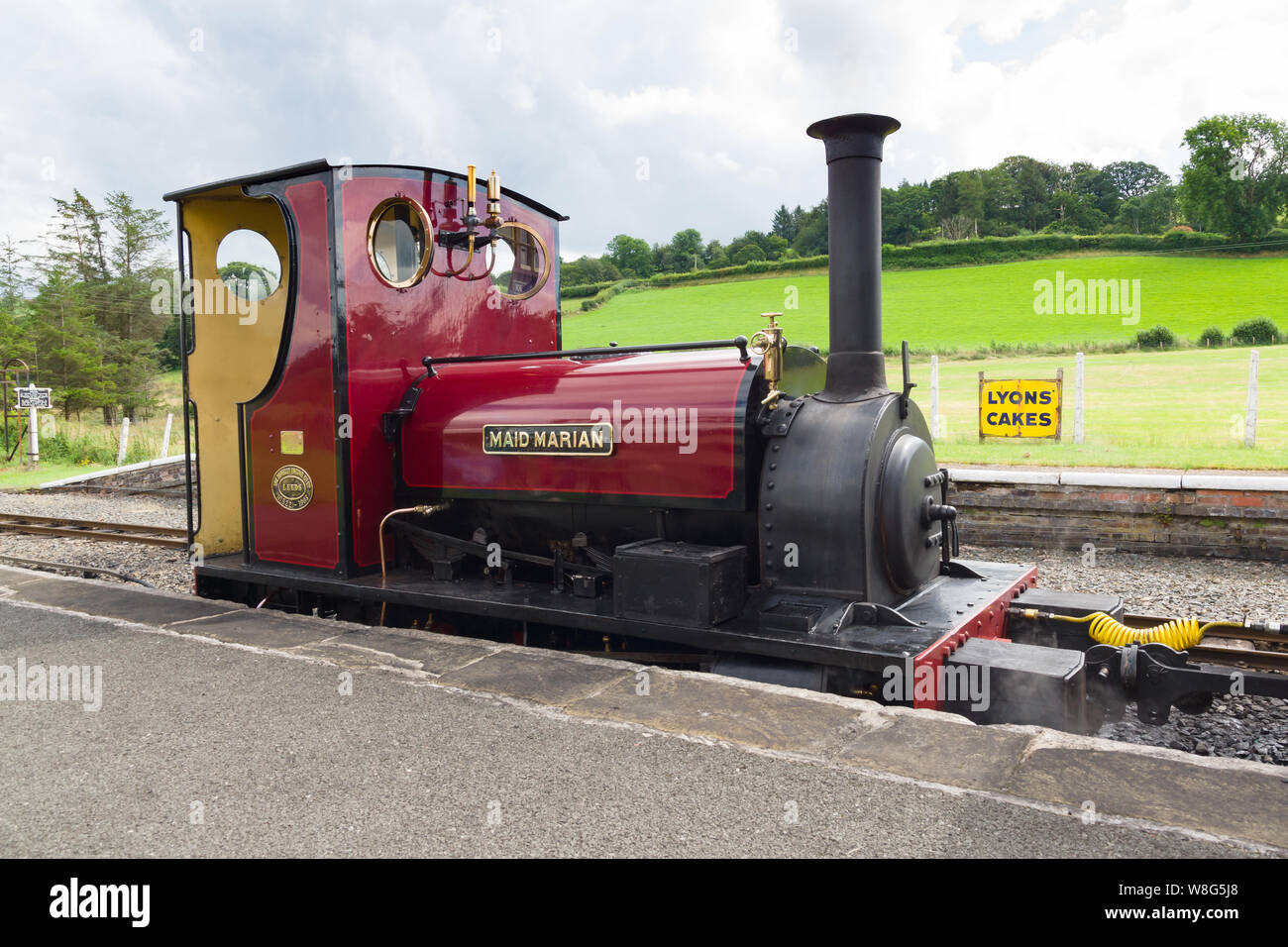 Maid Marian il Bala Lake ferrovia a scartamento ridotto motore a vapore costruito nel 1903 come una locomotiva di cava Foto Stock