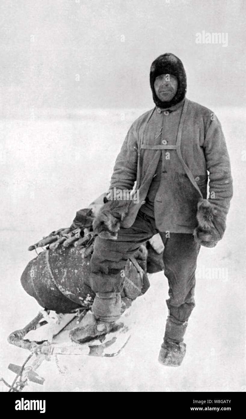 ROBERT FALCON SCOTT (1868-1912) Royal Navy officer e explorer sulla sua ultima spedizione Foto Stock