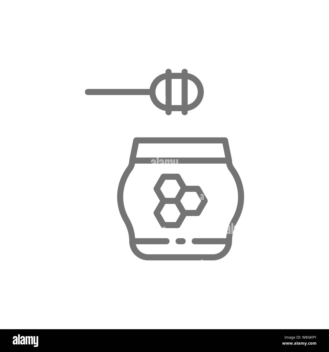 Il miele della linea di trattamento e la relativa icona. Isolato su sfondo bianco Illustrazione Vettoriale