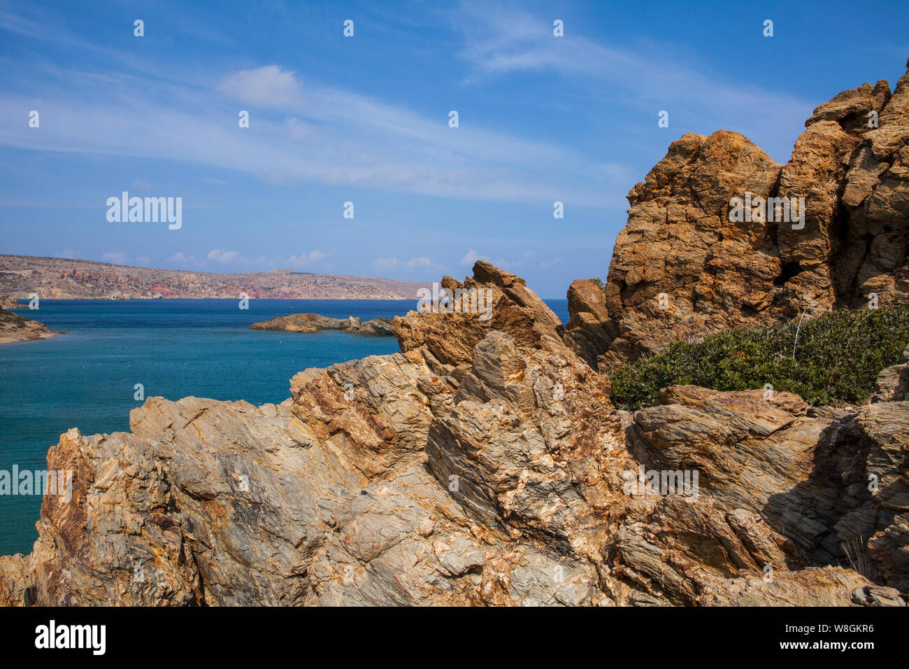 Vai beach - una popolare destinazione turistica in Creta, Grecia Foto Stock