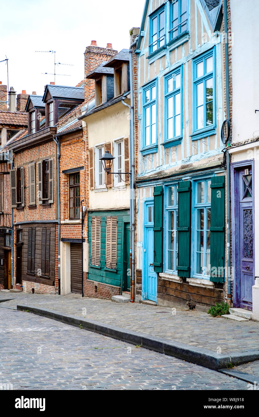 Case storiche nel centro di Amiens, Francia Foto Stock