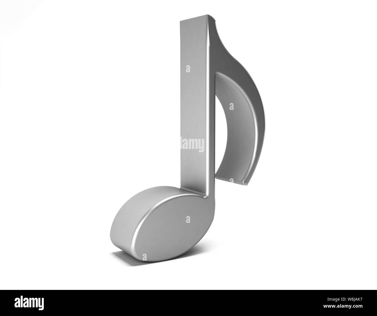 White nota musicale isolato in uno sfondo bianco. 3D rendering immagine Foto Stock