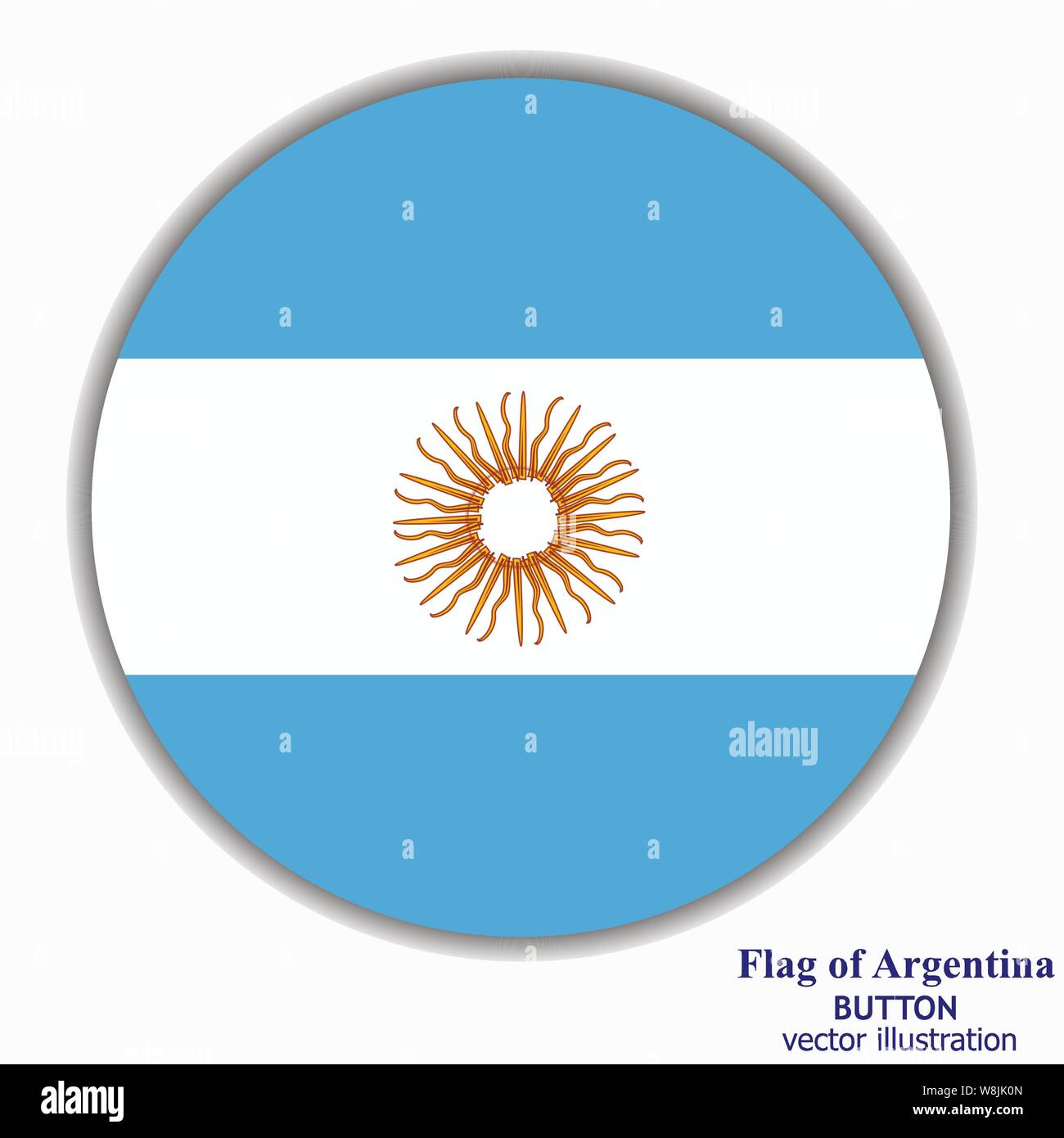 Banner con bandiera dell'Argentina. Pulsante colorato con bandiera per il web design. Banner luminosi con sfondo bianco. Illustrazione Vettoriale