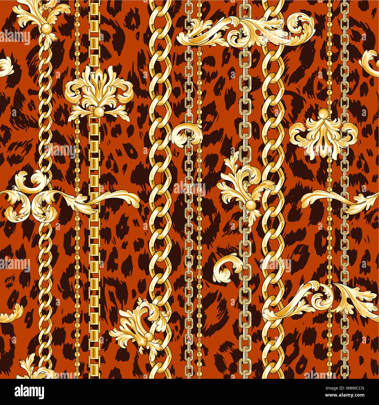 Fiorisce e catene miscelati Illustrazione Vettoriale