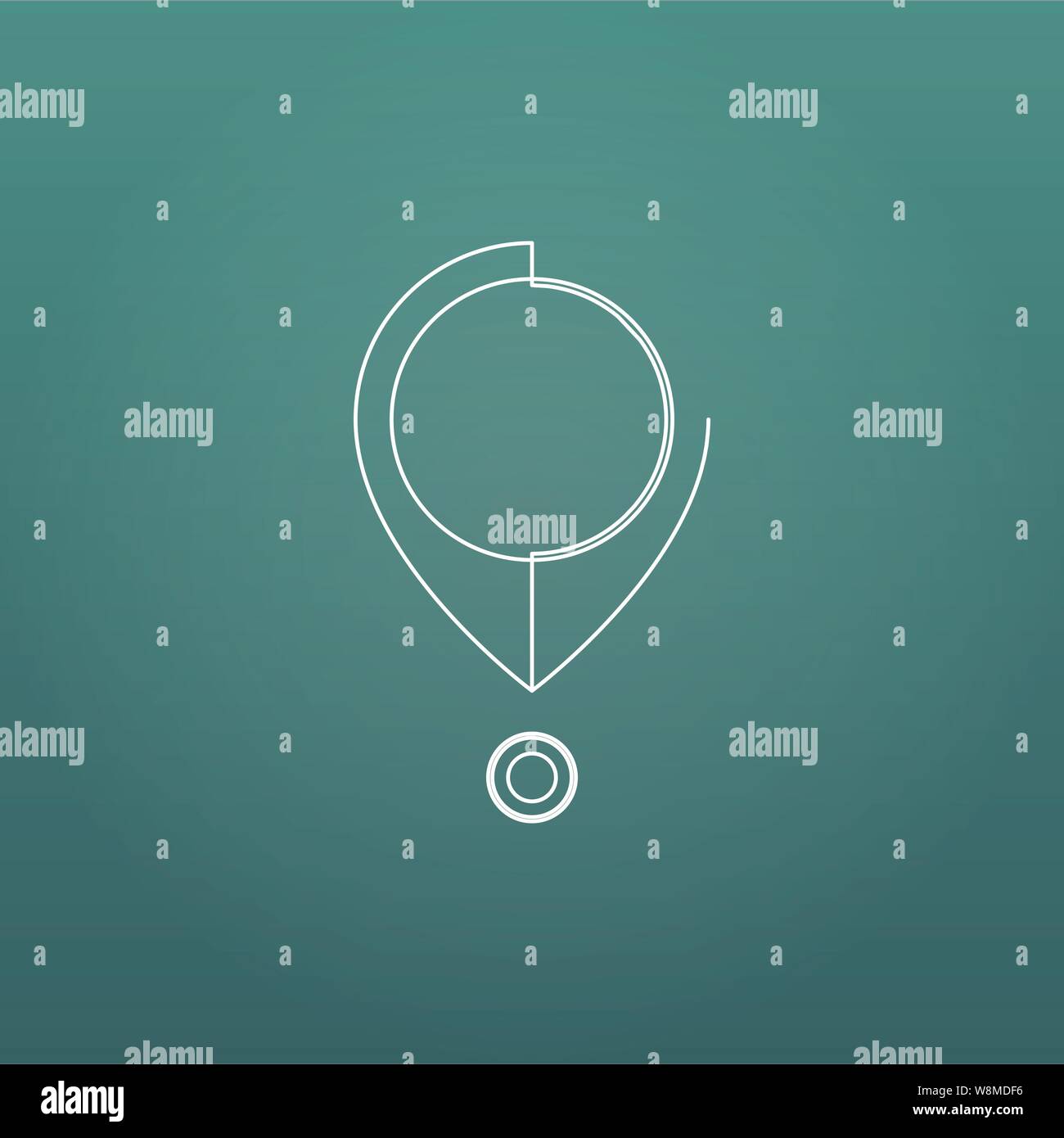 Geometrica astratta pin, lineare illustrazione vettoriale. . Tecnologia astratto dello sfondo. Corsa modificabile. Illustrazione Vettoriale