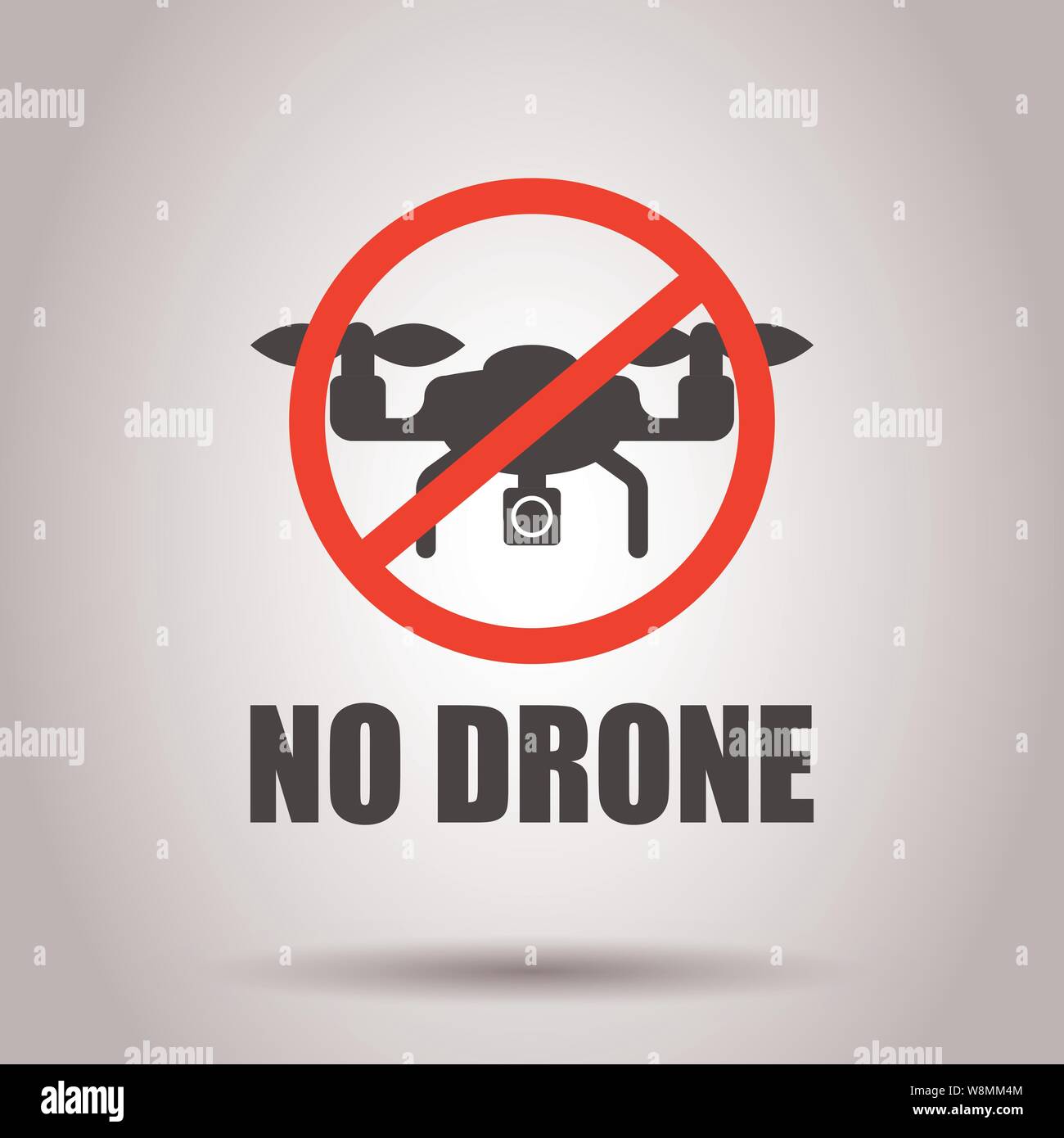 Nessuna zona di drone segno icona in stile trasparente. Divieto illustrazione vettoriale su sfondo isolato. Vietato volo il concetto di business. Illustrazione Vettoriale