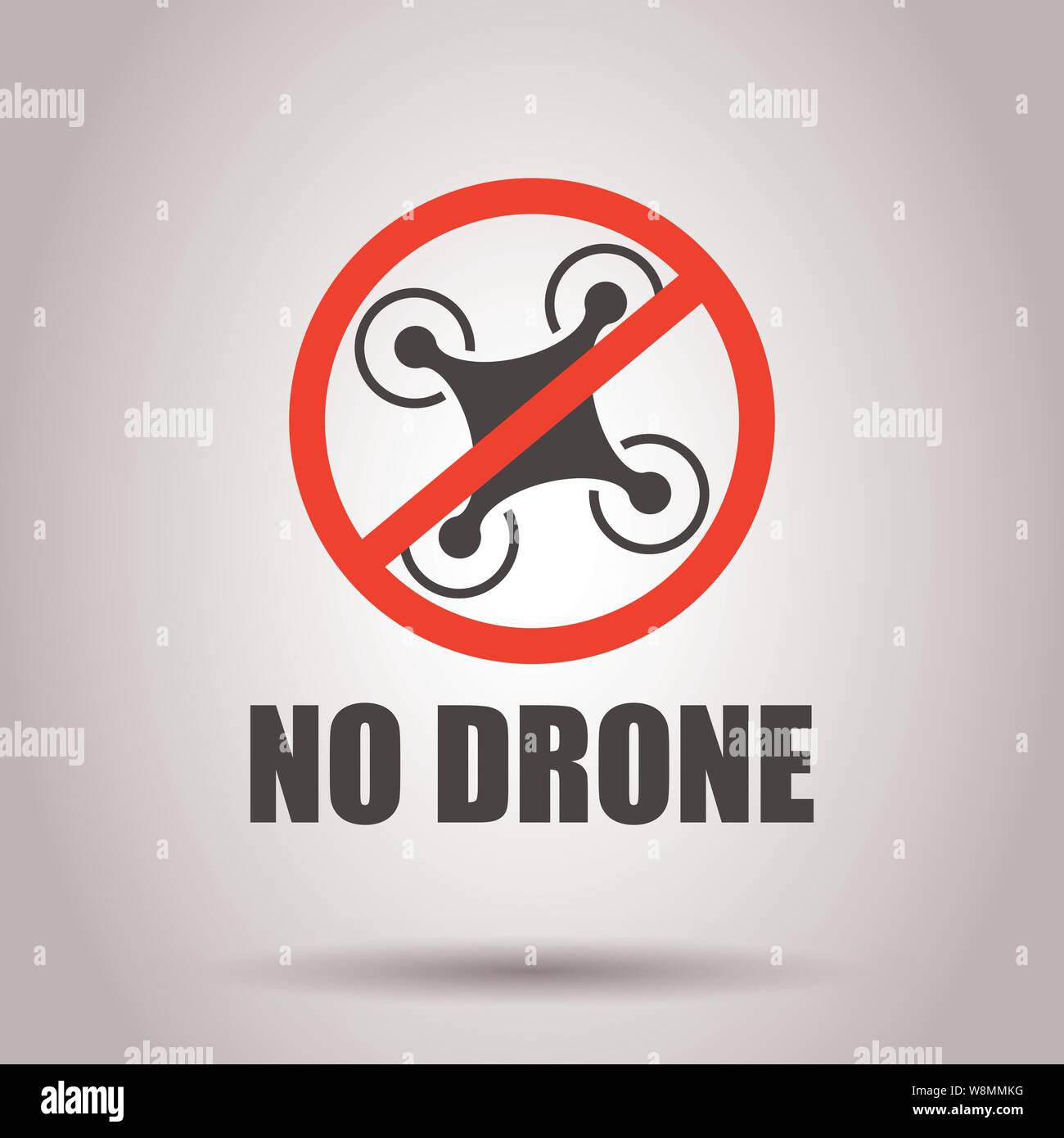 Nessuna zona di drone segno icona in stile trasparente. Divieto illustrazione vettoriale su sfondo isolato. Vietato volo il concetto di business. Illustrazione Vettoriale