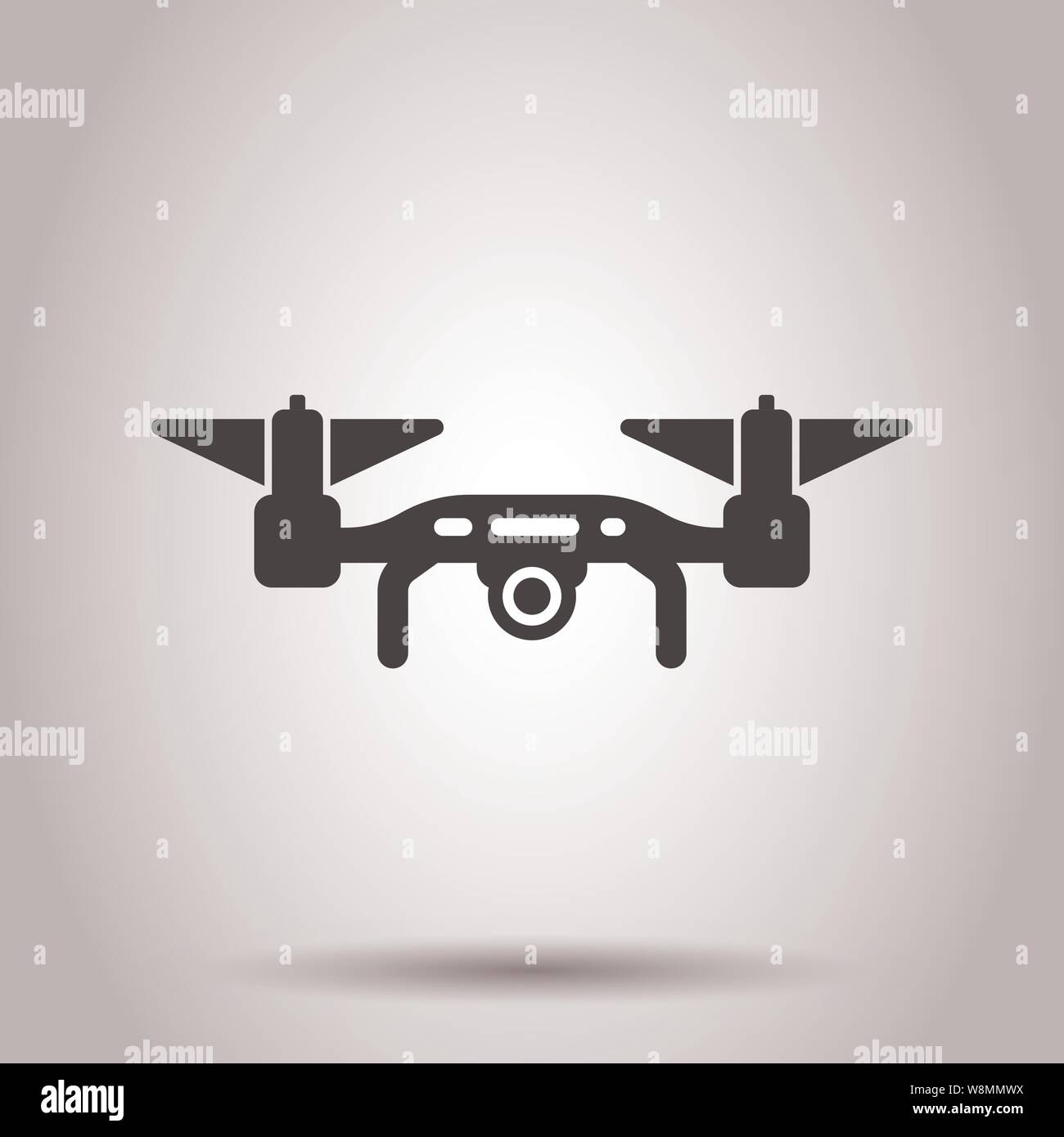 Icona del Drone in stile trasparente. Telecamera volanti illustrazione vettoriale su sfondo isolato. Volo il concetto di business. Illustrazione Vettoriale