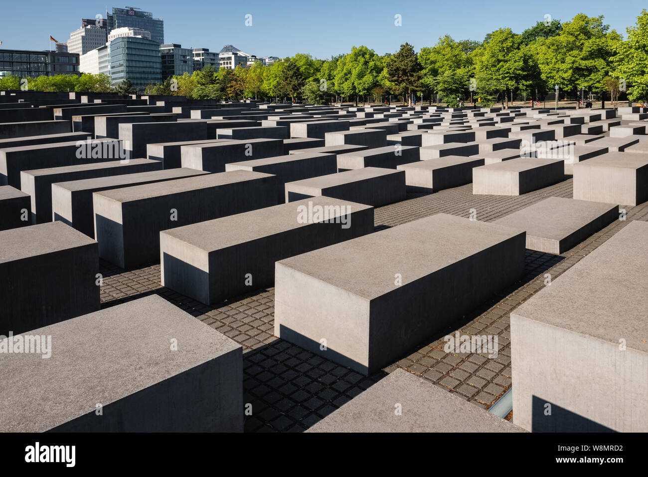 Berlino, Germania - 18 Maggio 2019: Memoriale dell Olocausto Berlino Germania Memoriale al assassinato ebrei di Europa Foto Stock
