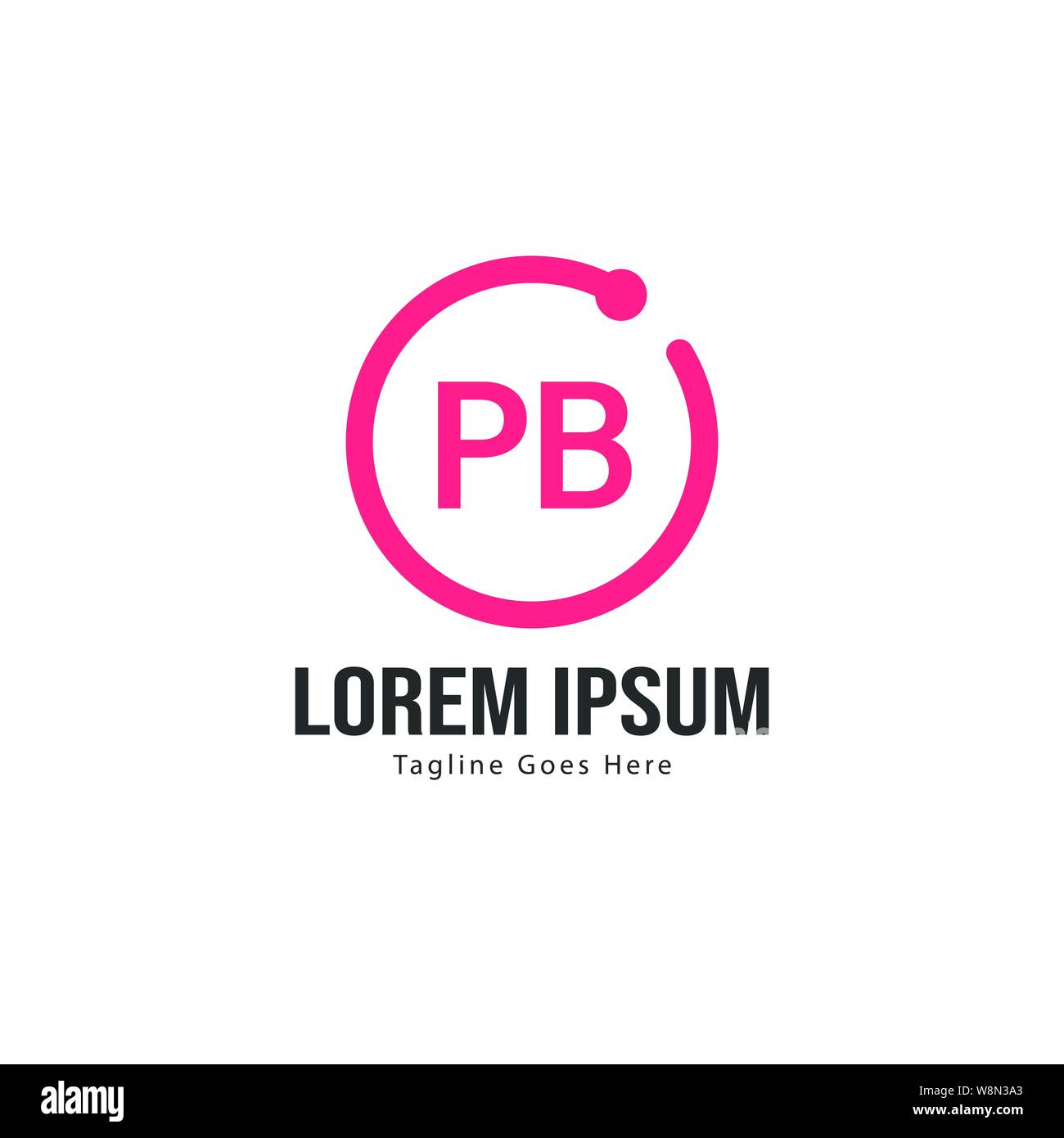 Iniziale logo PB Modello con telaio moderno. PB minimalista lettera logo illustrazione vettoriale design Illustrazione Vettoriale