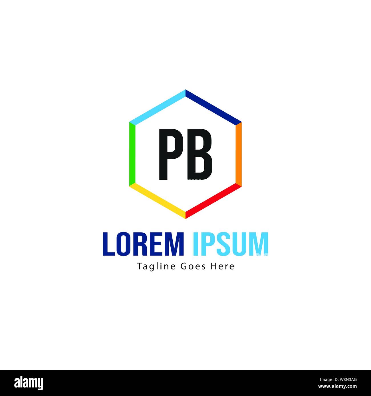 Iniziale logo PB Modello con telaio moderno. PB minimalista lettera logo illustrazione vettoriale design Illustrazione Vettoriale