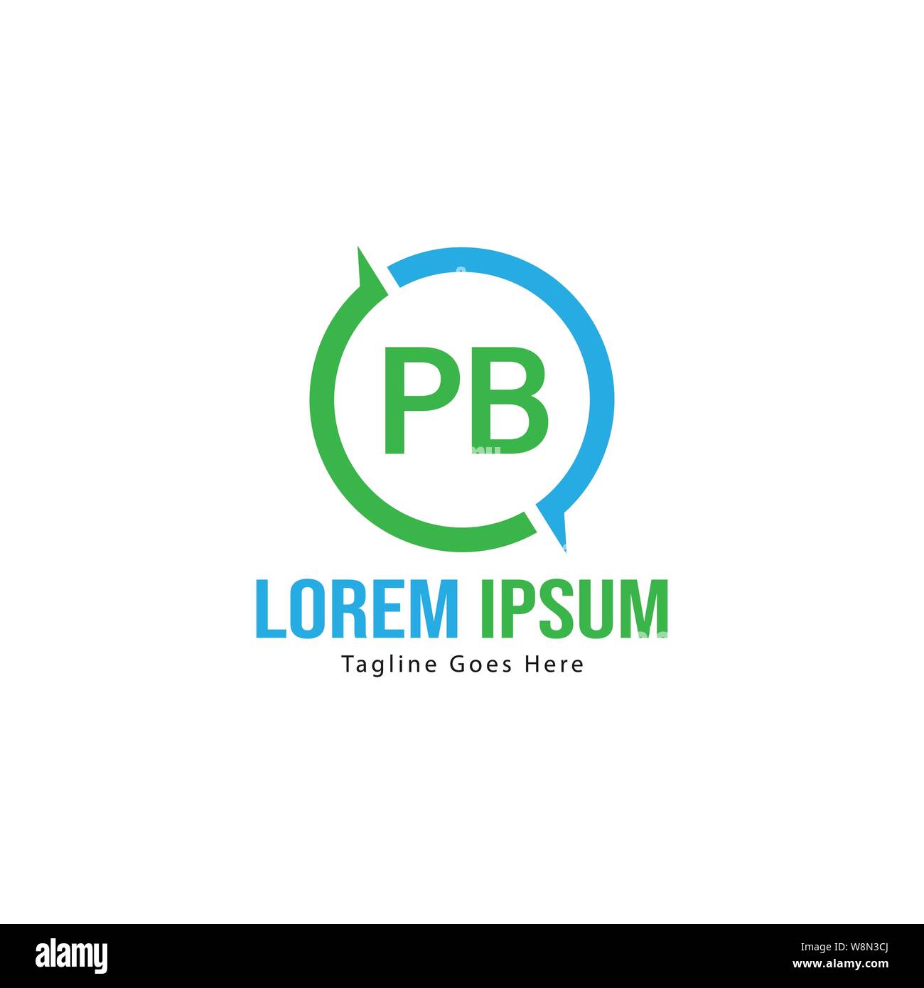 Iniziale logo PB Modello con telaio moderno. PB minimalista lettera logo illustrazione vettoriale design Illustrazione Vettoriale