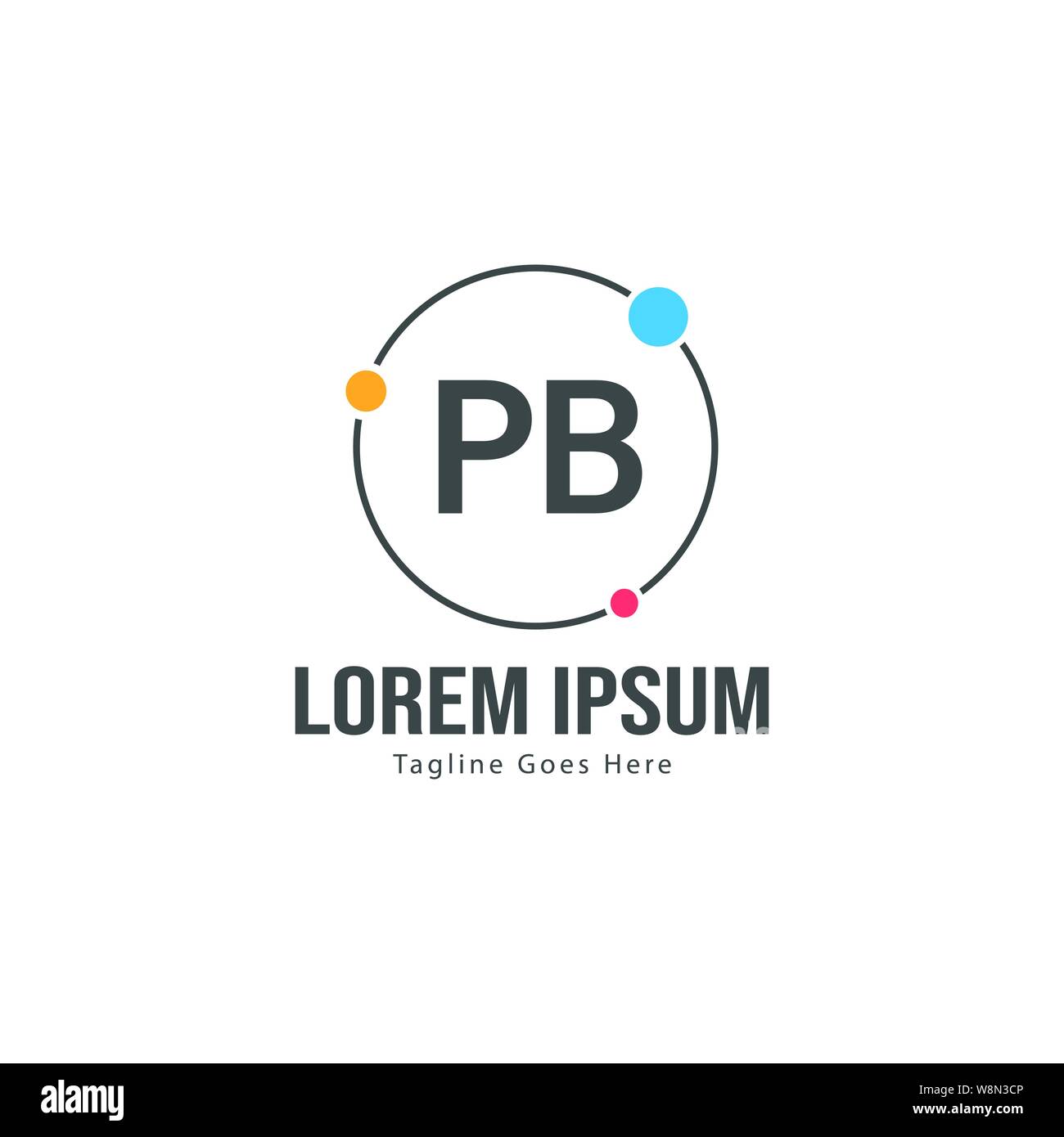 Iniziale logo PB Modello con telaio moderno. PB minimalista lettera logo illustrazione vettoriale design Illustrazione Vettoriale