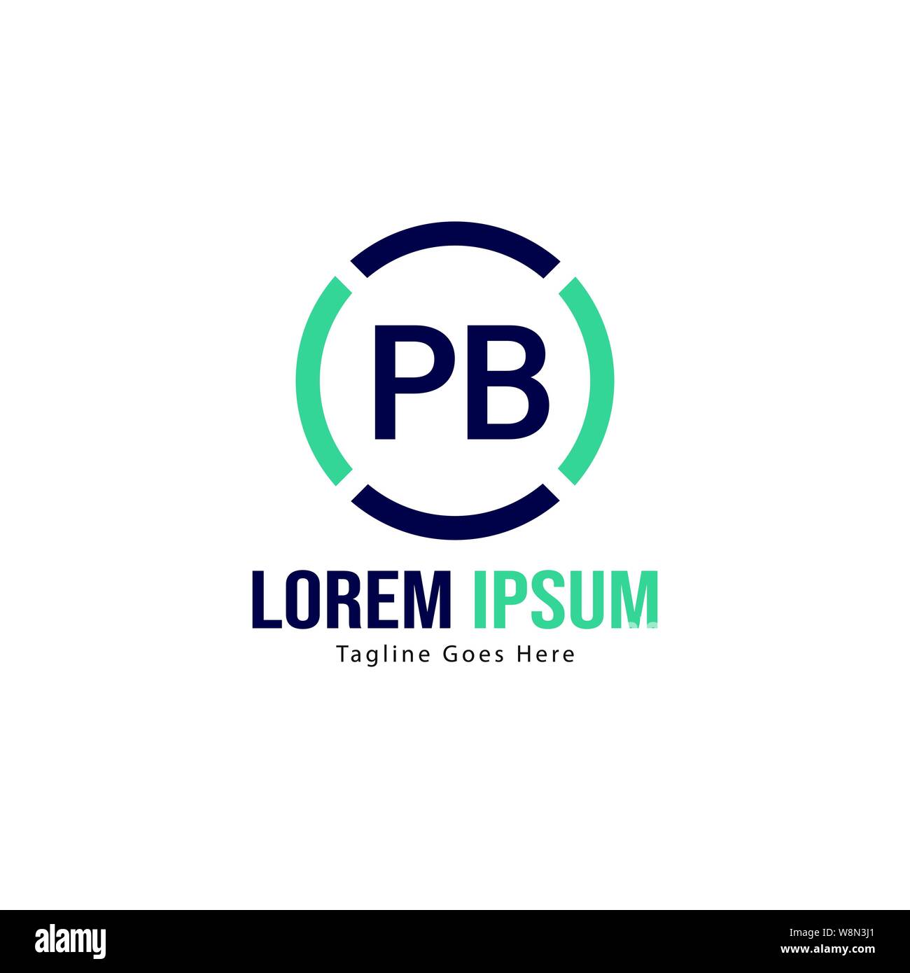 Iniziale logo PB Modello con telaio moderno. PB minimalista lettera logo illustrazione vettoriale design Illustrazione Vettoriale