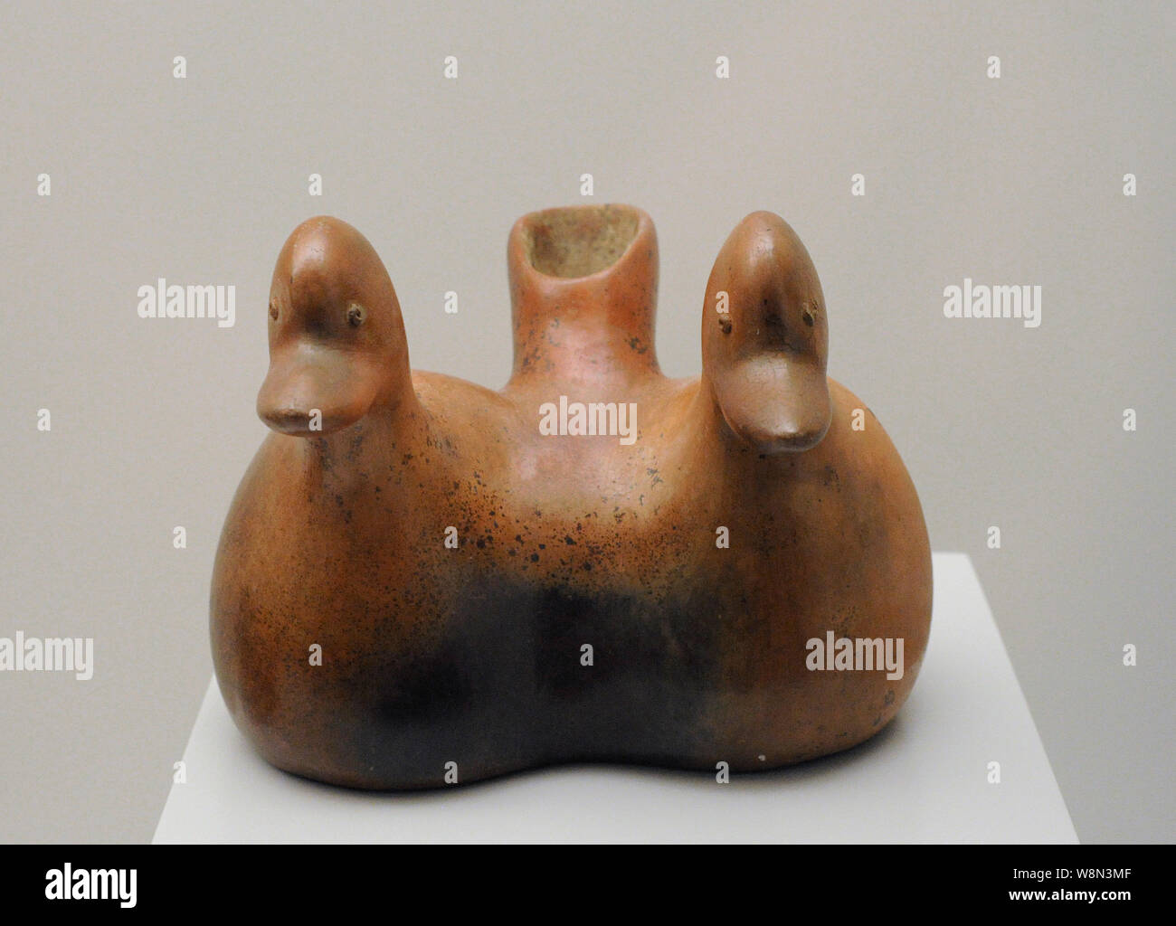 In geminati nave raffiguranti anatre. Ceramica. Colima stile. Early-Middle periodo classico (100-700 AD). Messico occidentale. Museo delle Americhe. Madrid, Spagna. Foto Stock