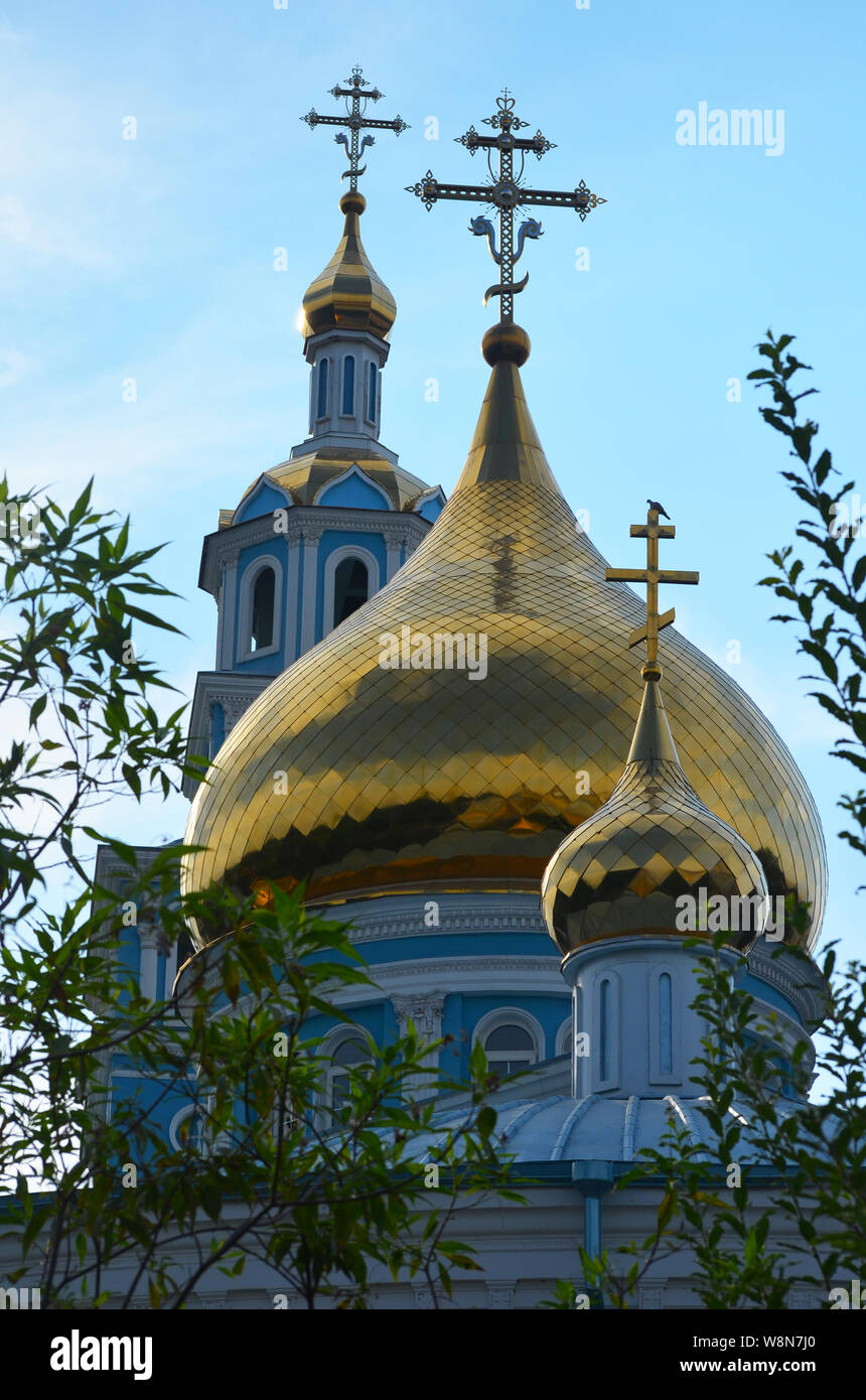 In corso lavori di restauro nella cattedrale dell Assunzione della Vergine, Tashkent, Uzbekistan Foto Stock