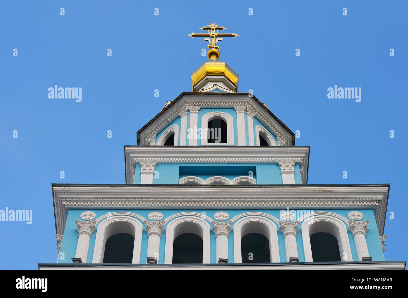 In corso lavori di restauro nella cattedrale dell Assunzione della Vergine, Tashkent, Uzbekistan Foto Stock