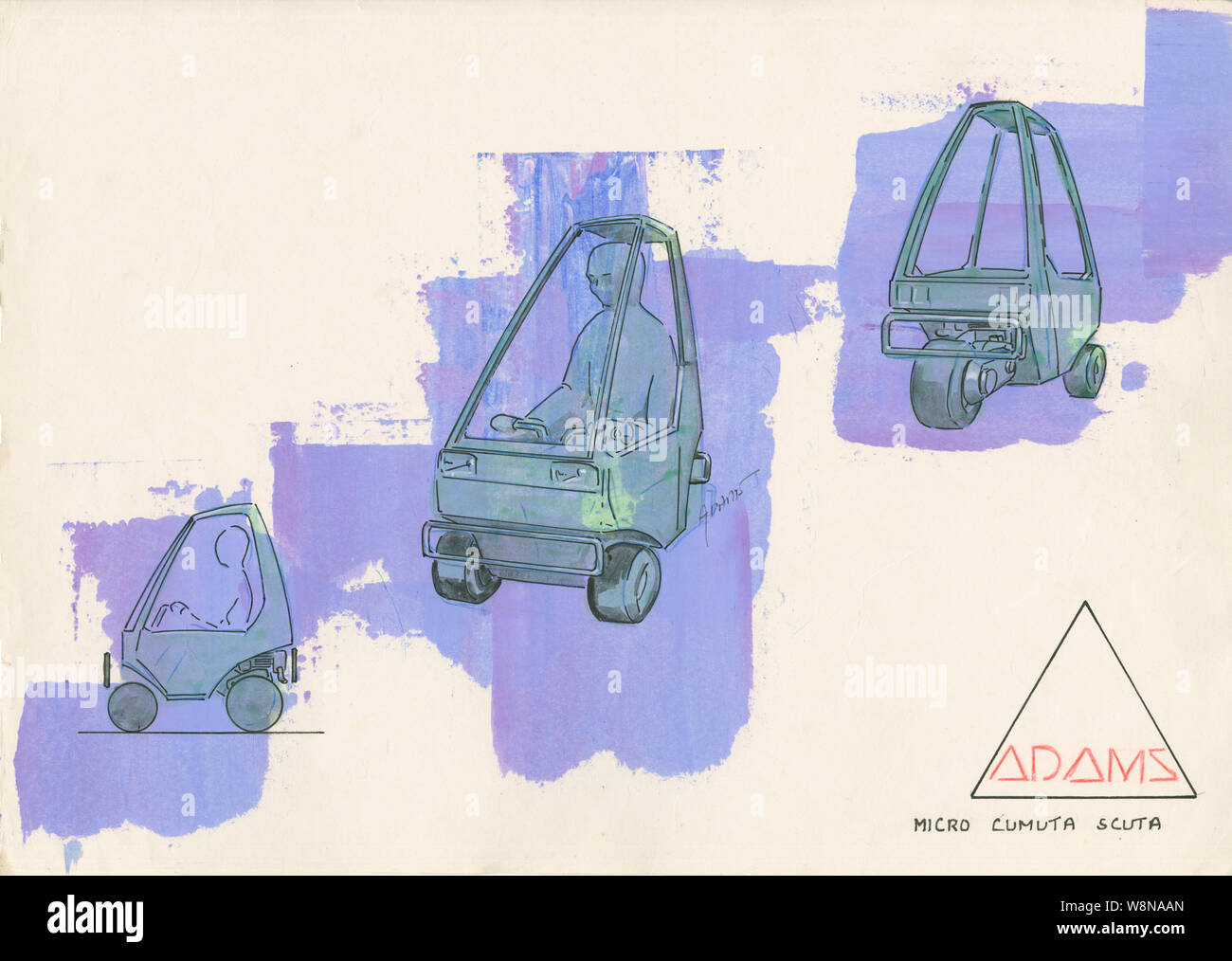 Dennis Adams Micro Scuta Cumuta Fantasy Car Design Foto Stock