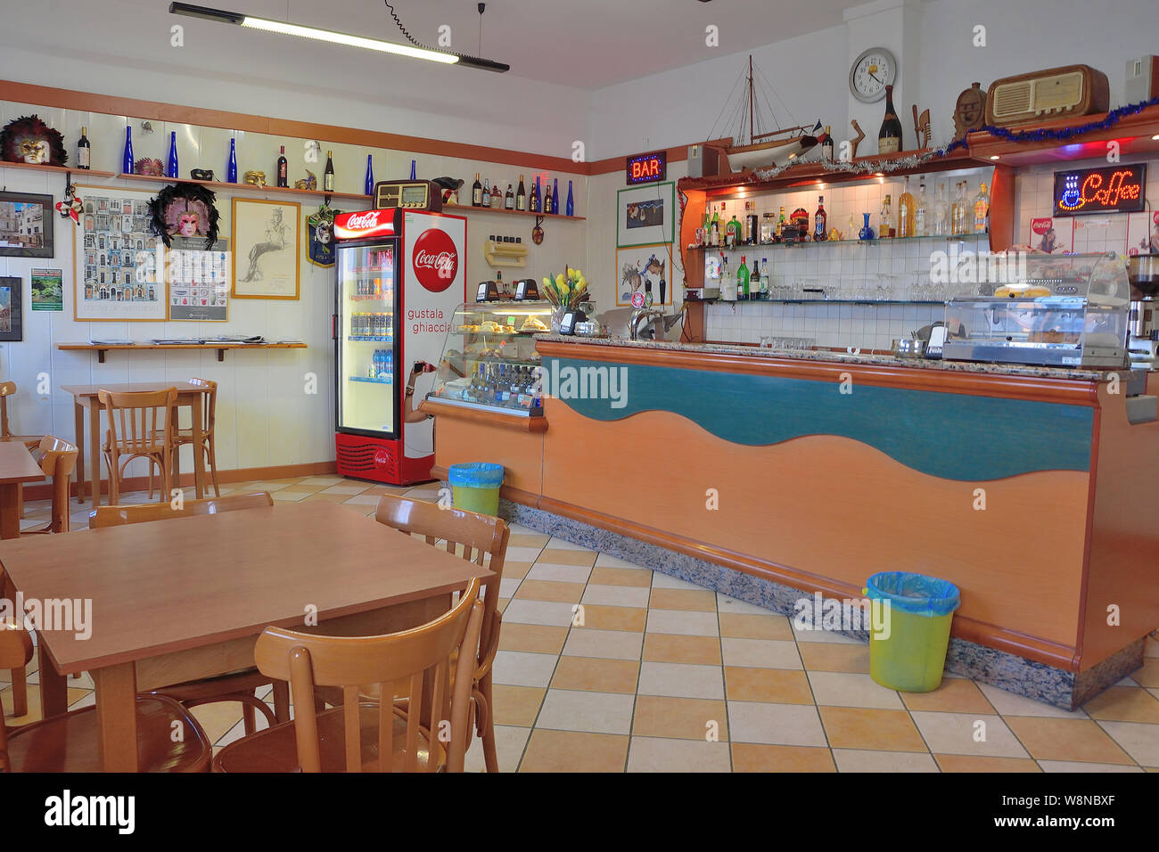 Bar italiano su Giudecca, Venezia Foto Stock