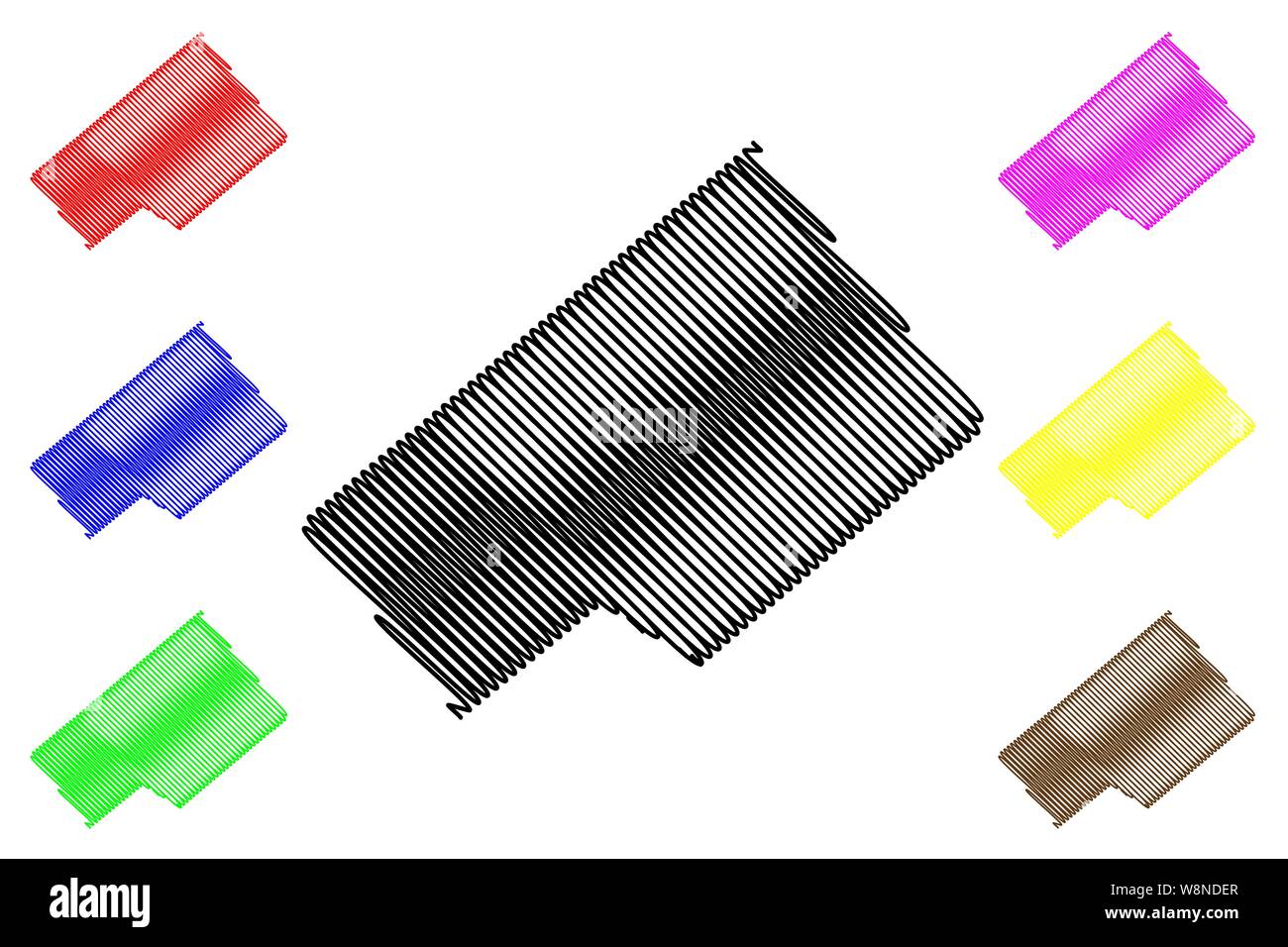 DeWitt County, Texas (contee in Texas, Stati Uniti d'America,USA, Stati Uniti, US) mappa illustrazione vettoriale, scribble schizzo DeWitt mappa Illustrazione Vettoriale