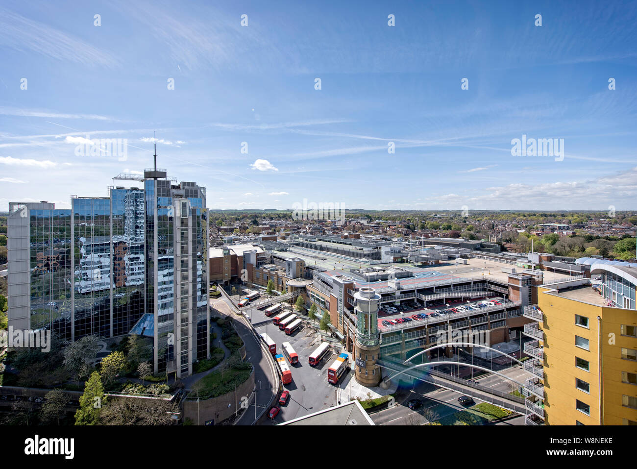 Fotografia aerea di Basingstoke Town Center Foto Stock