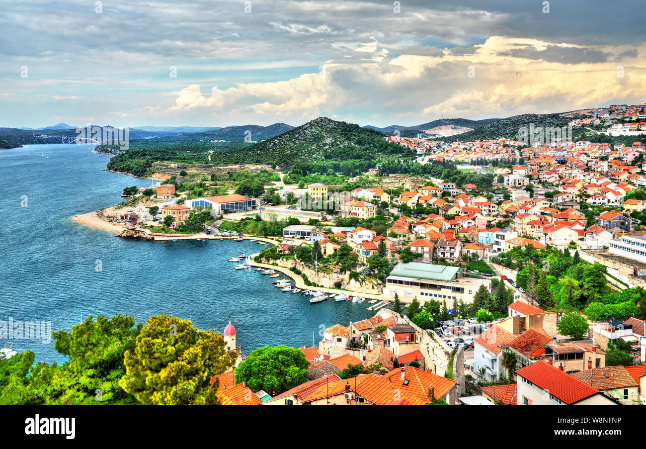 Paesaggio di Sibenik in Croazia Foto Stock