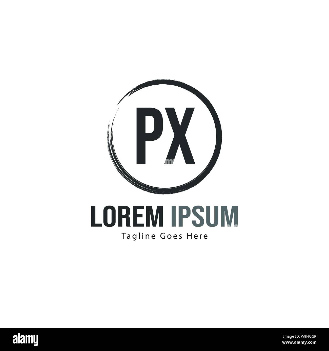 Iniziale logo PX modello con telaio moderno. PX minimalista lettera logo illustrazione vettoriale design Illustrazione Vettoriale