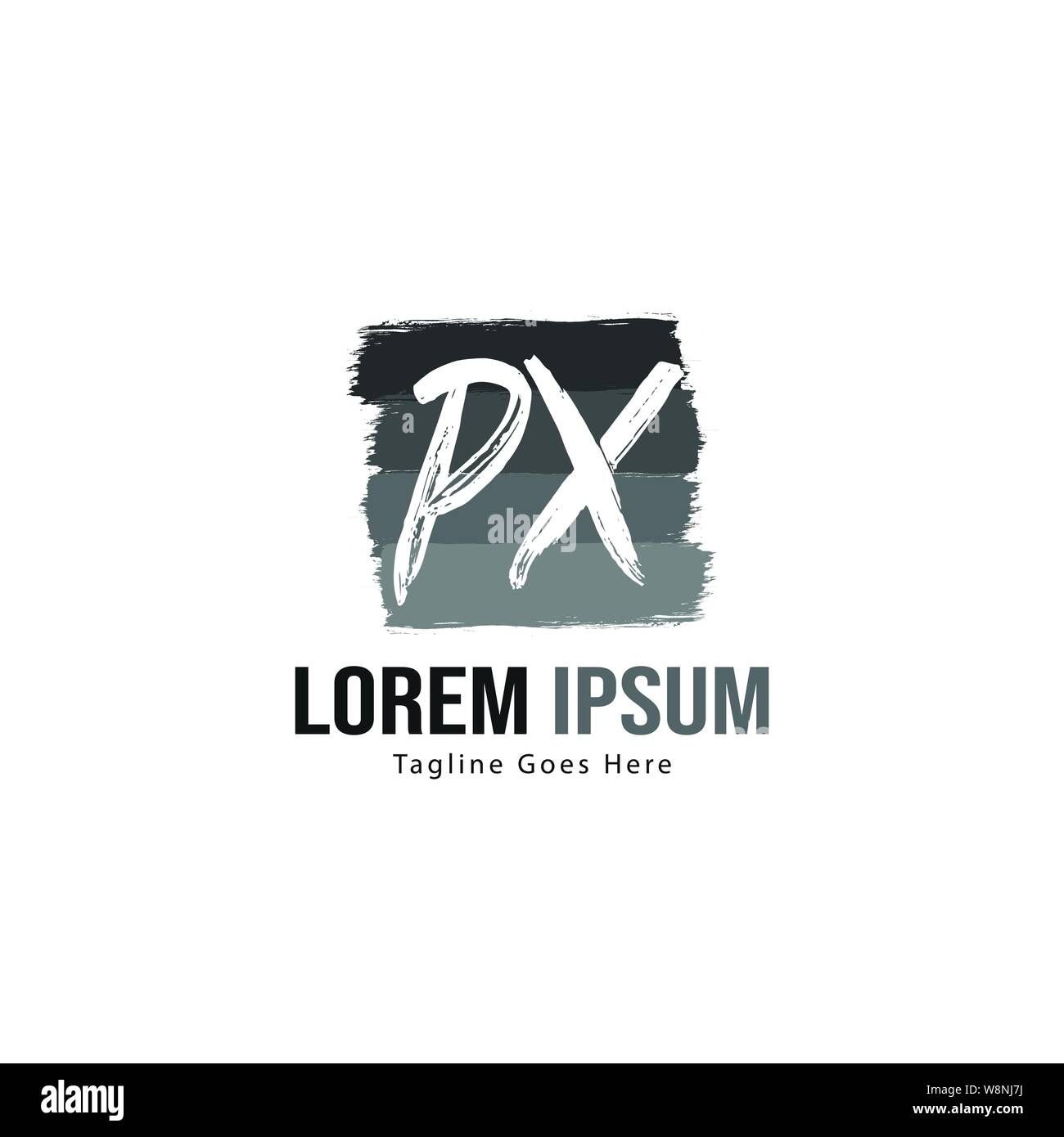 Iniziale logo PX modello con telaio moderno. PX minimalista lettera logo illustrazione vettoriale design Illustrazione Vettoriale