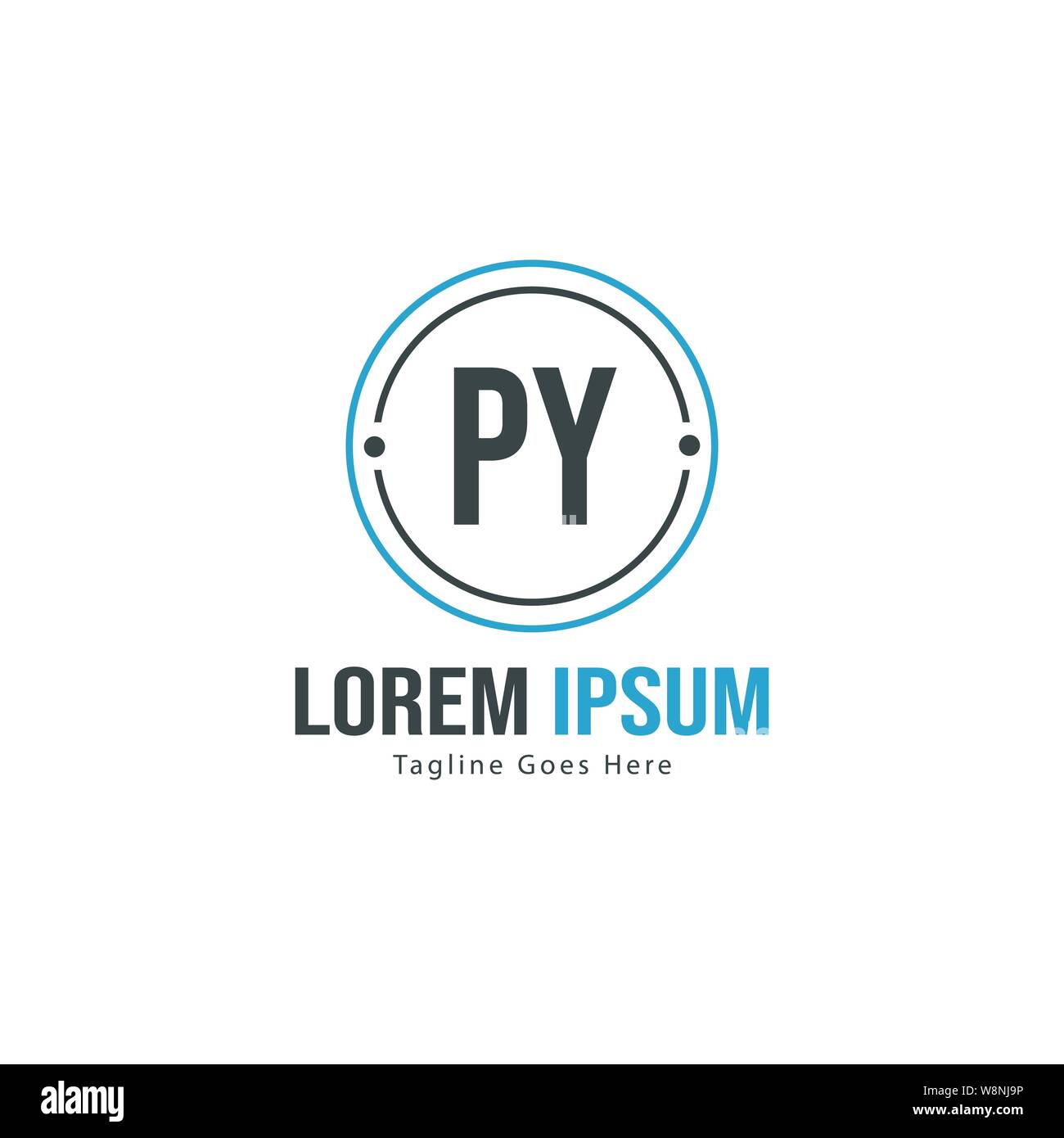 Iniziale logo PY Modello con telaio moderno. Minimalista lettera PY logo illustrazione vettoriale design Illustrazione Vettoriale
