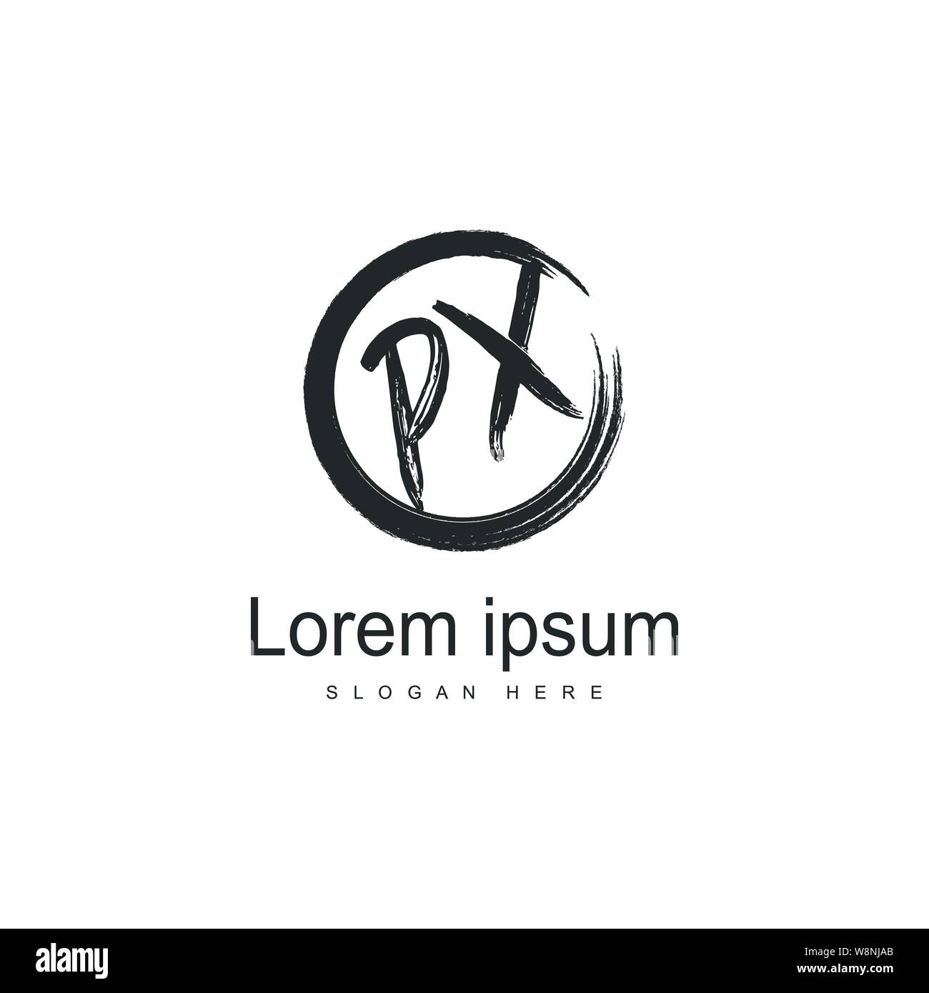 Iniziale logo PX modello con telaio moderno. PX minimalista lettera logo illustrazione vettoriale design Illustrazione Vettoriale