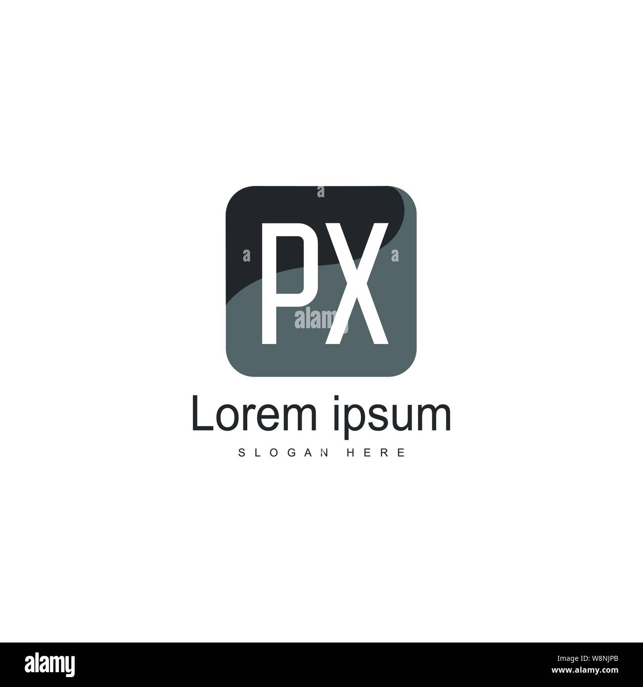 Iniziale logo PX modello con telaio moderno. PX minimalista lettera logo illustrazione vettoriale design Illustrazione Vettoriale