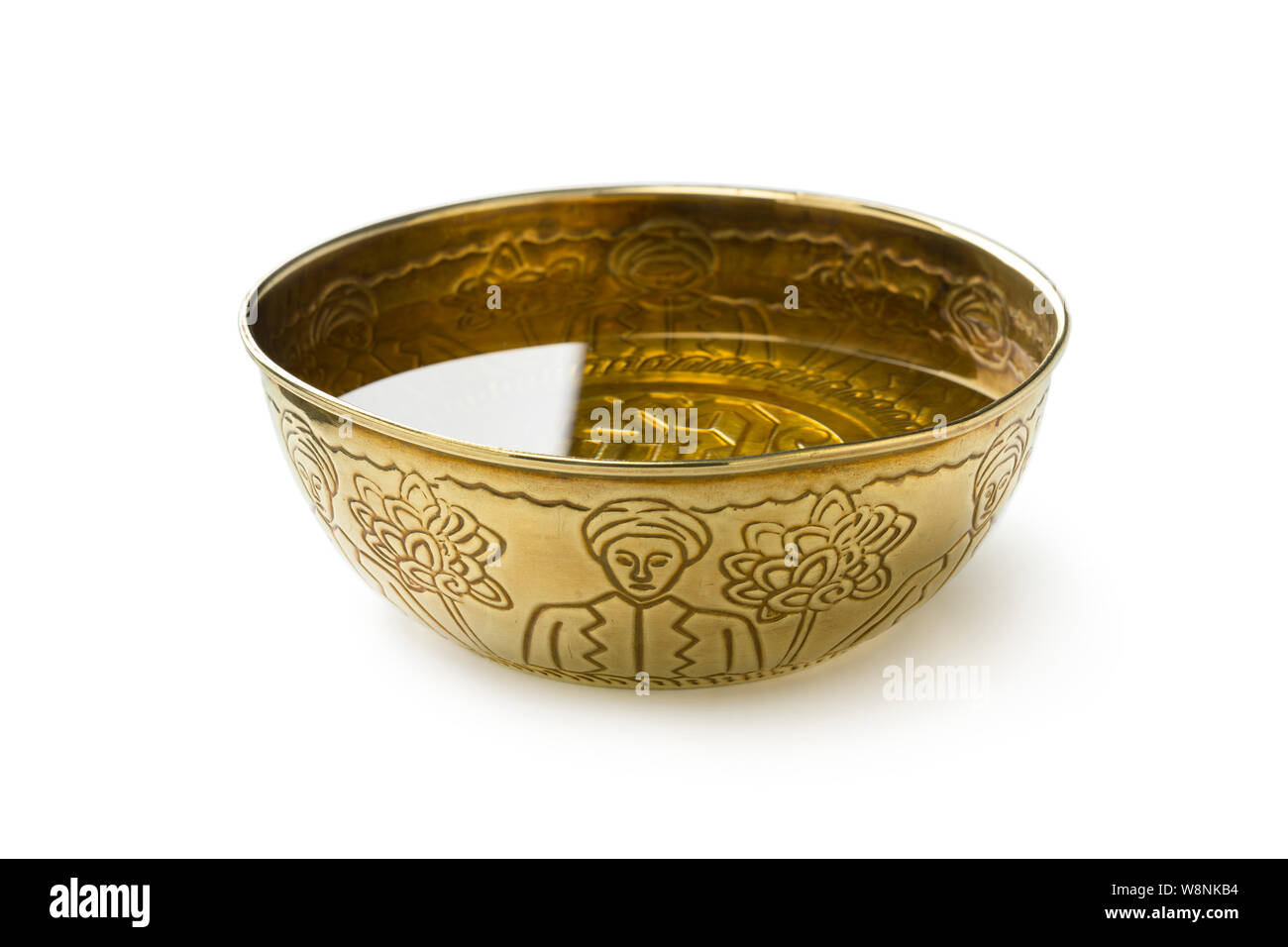 Oro singolo in metallo colorato Hammam la vaschetta del separatore della condensa isolata su sfondo bianco Foto Stock