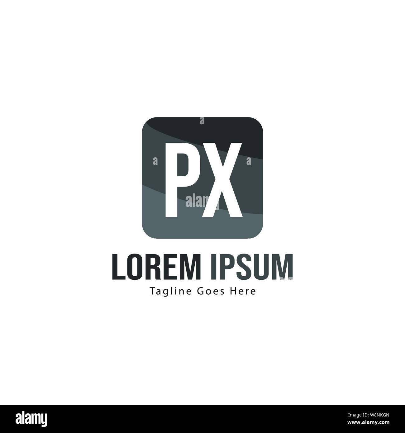 Iniziale logo PX modello con telaio moderno. PX minimalista lettera logo illustrazione vettoriale design Illustrazione Vettoriale