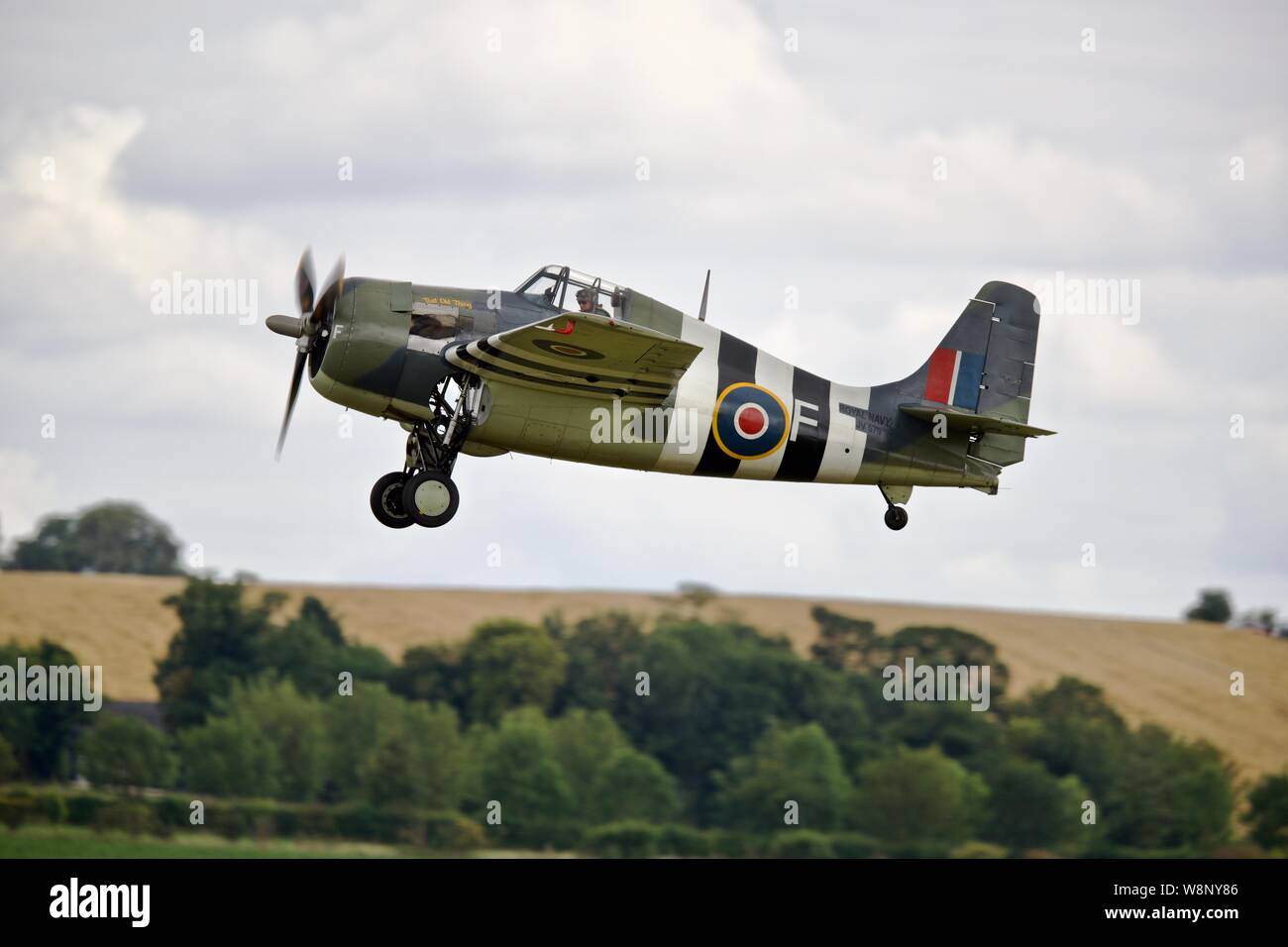 Grumman F4F Wildcat al 20019 Flying Legends Airshow di Foto Stock