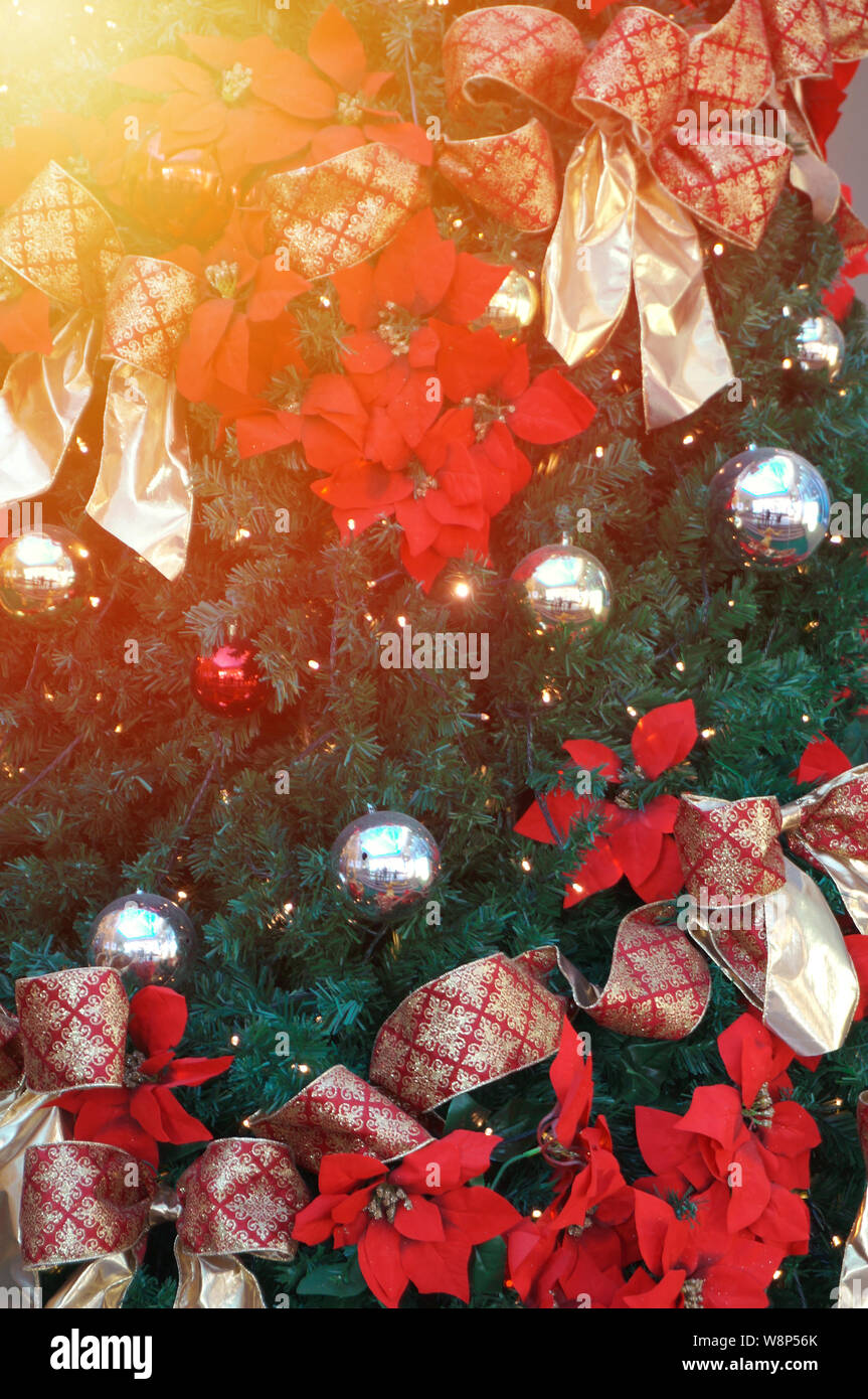 Sfondo di natale con decorazione di festa e testo - Buon Natale Foto Stock