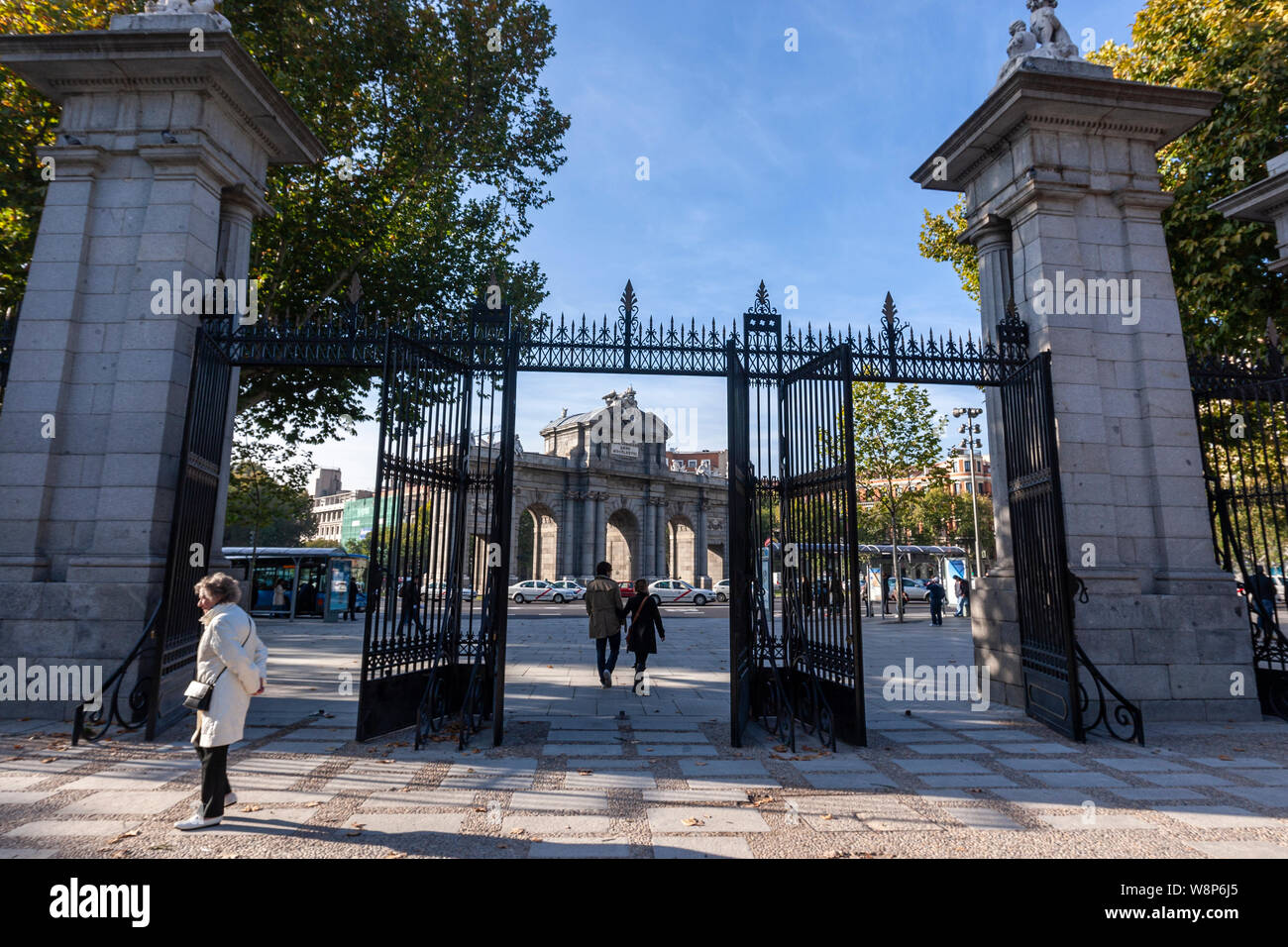 Puerta de la Independencia, Parque del Buen Retiro, Madrid, Spagna Foto Stock