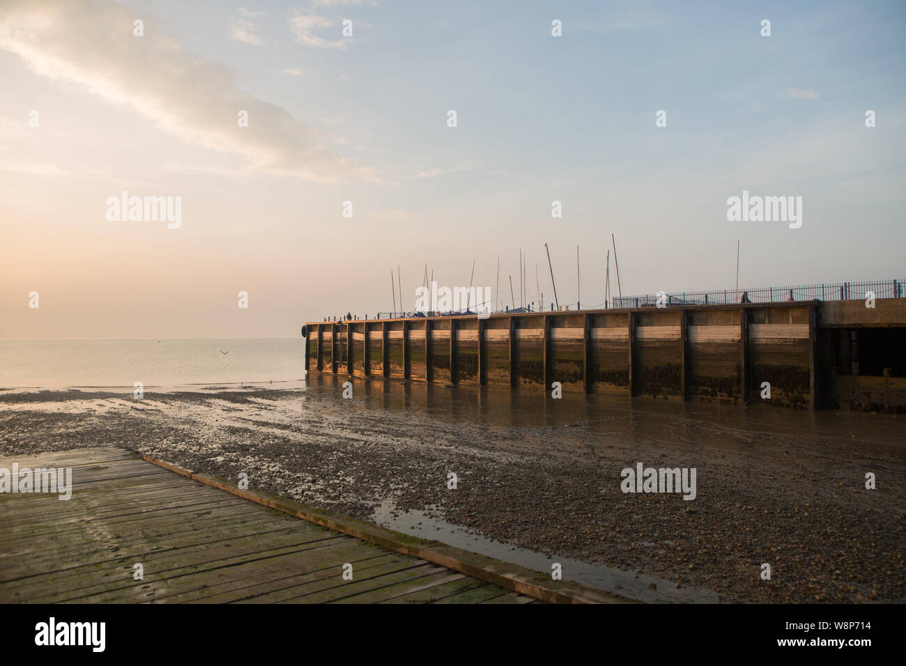 Pier a Whitstable Beach Foto Stock