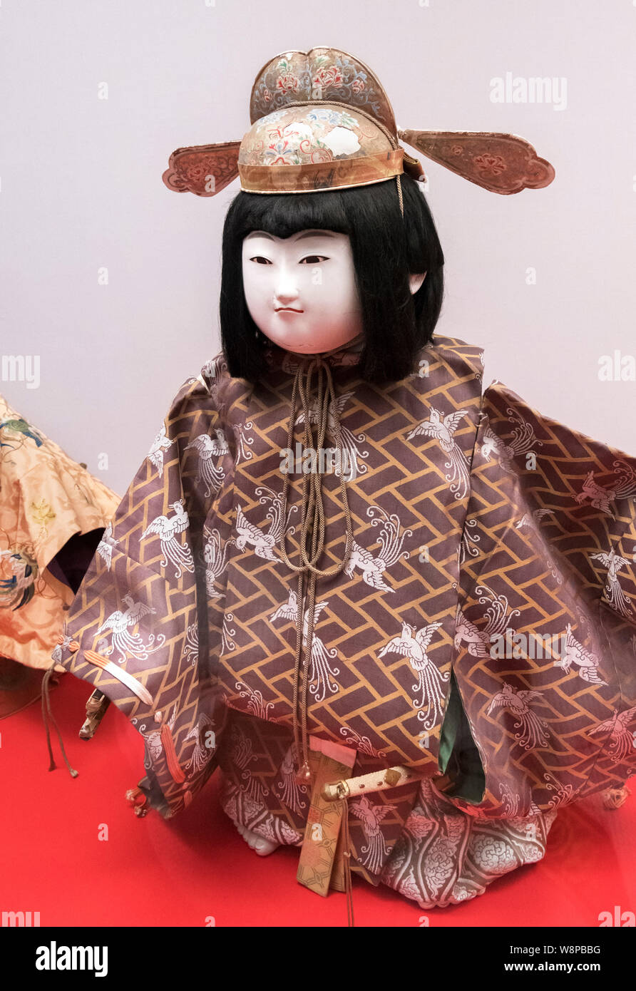 Gosho (Palazzo) doll basato sul Noh giocare Tsurukame, periodo Edo, del XIX secolo e il Museo Nazionale di Tokyo, Giappone Foto Stock