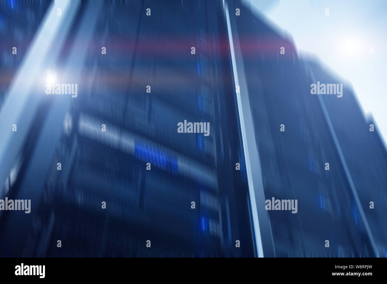 Rack server nel vuoto Computer sicuro centro dati Foto Stock