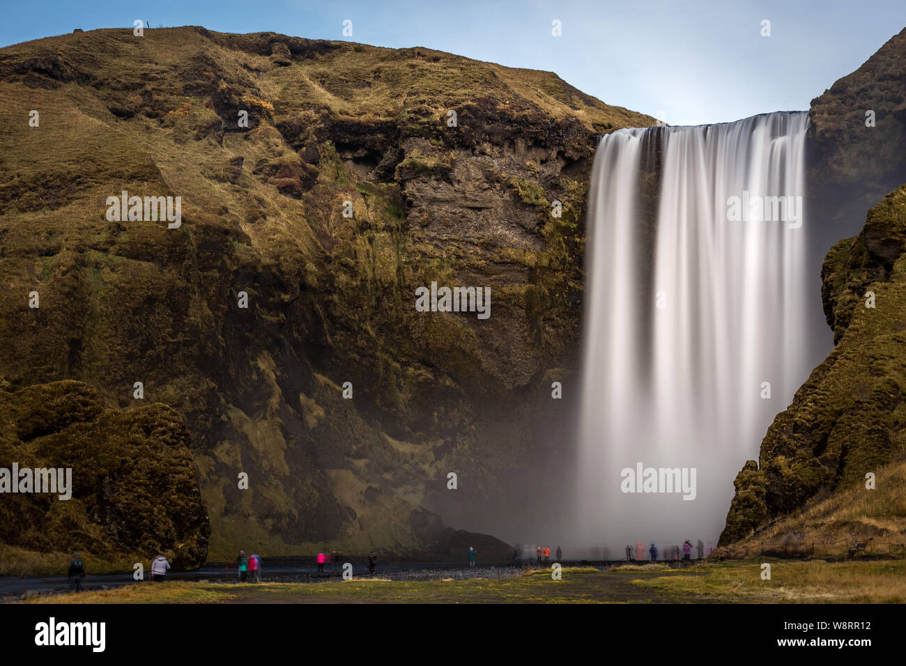 Skogafoss, la più alta cascata nel sud dell'Islanda Foto Stock